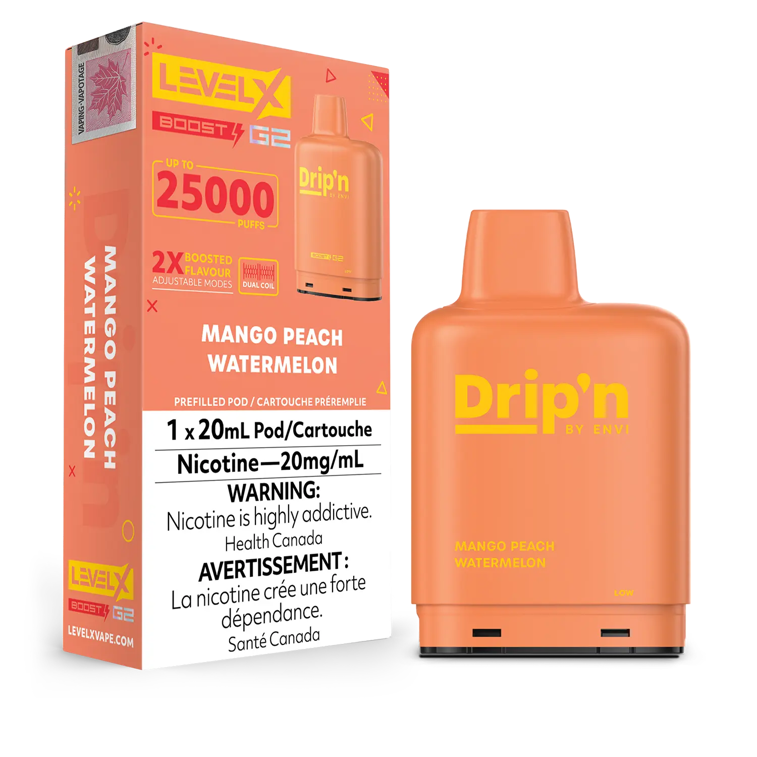 Mango Peach Watermelon by Level X Drip'n G2 Boost 25K – 20mg by LEVEL X BY DRIP'N