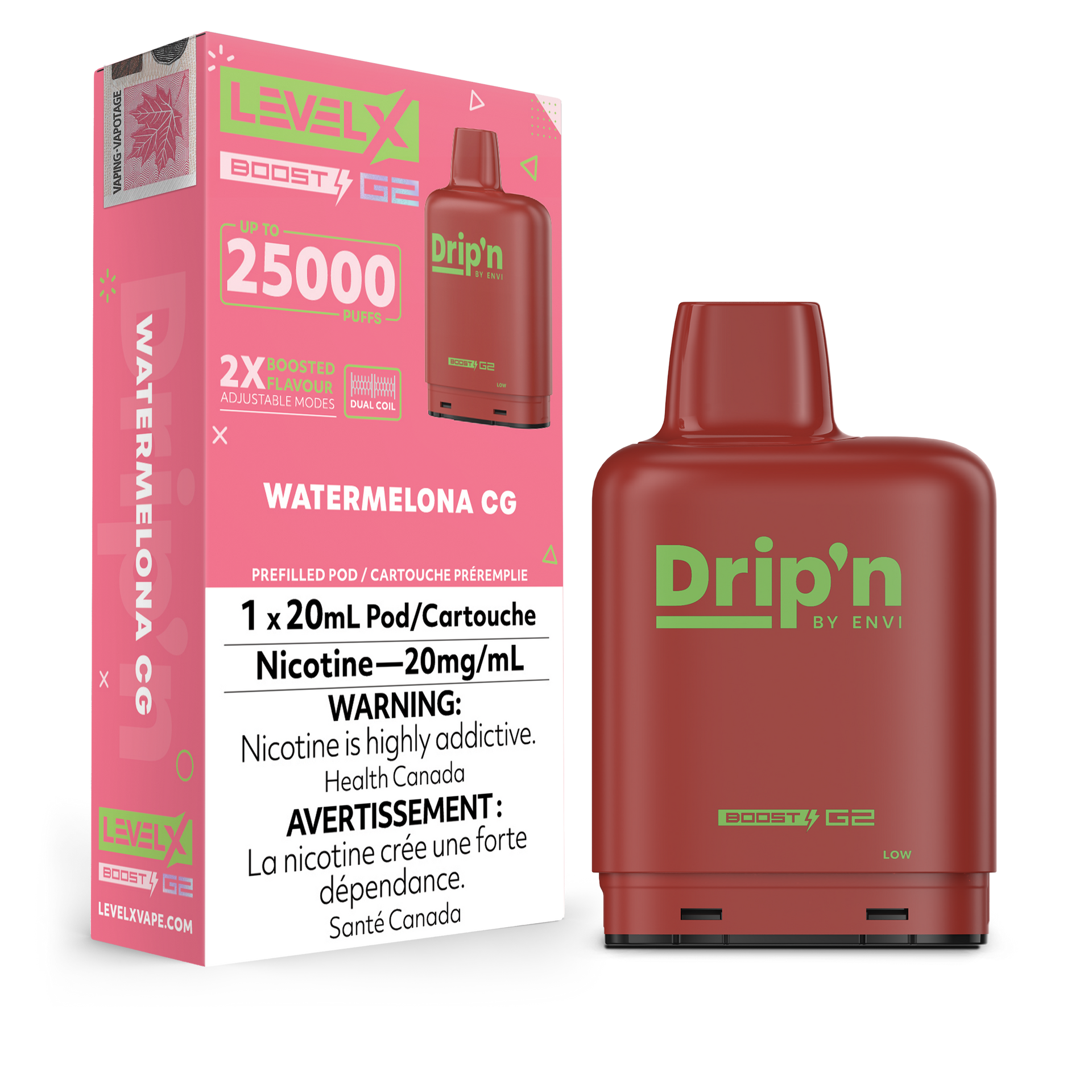 Watermelon CG by Level X Drip'n G2 Boost 25K – 20mg by LEVEL X BY DRIP'N