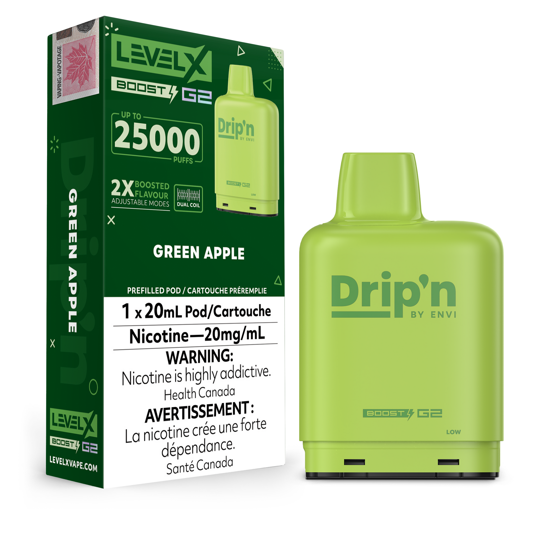 Green Apple by Level X Drip'n G2 Boost 25K – 20mg by LEVEL X BY DRIP'N