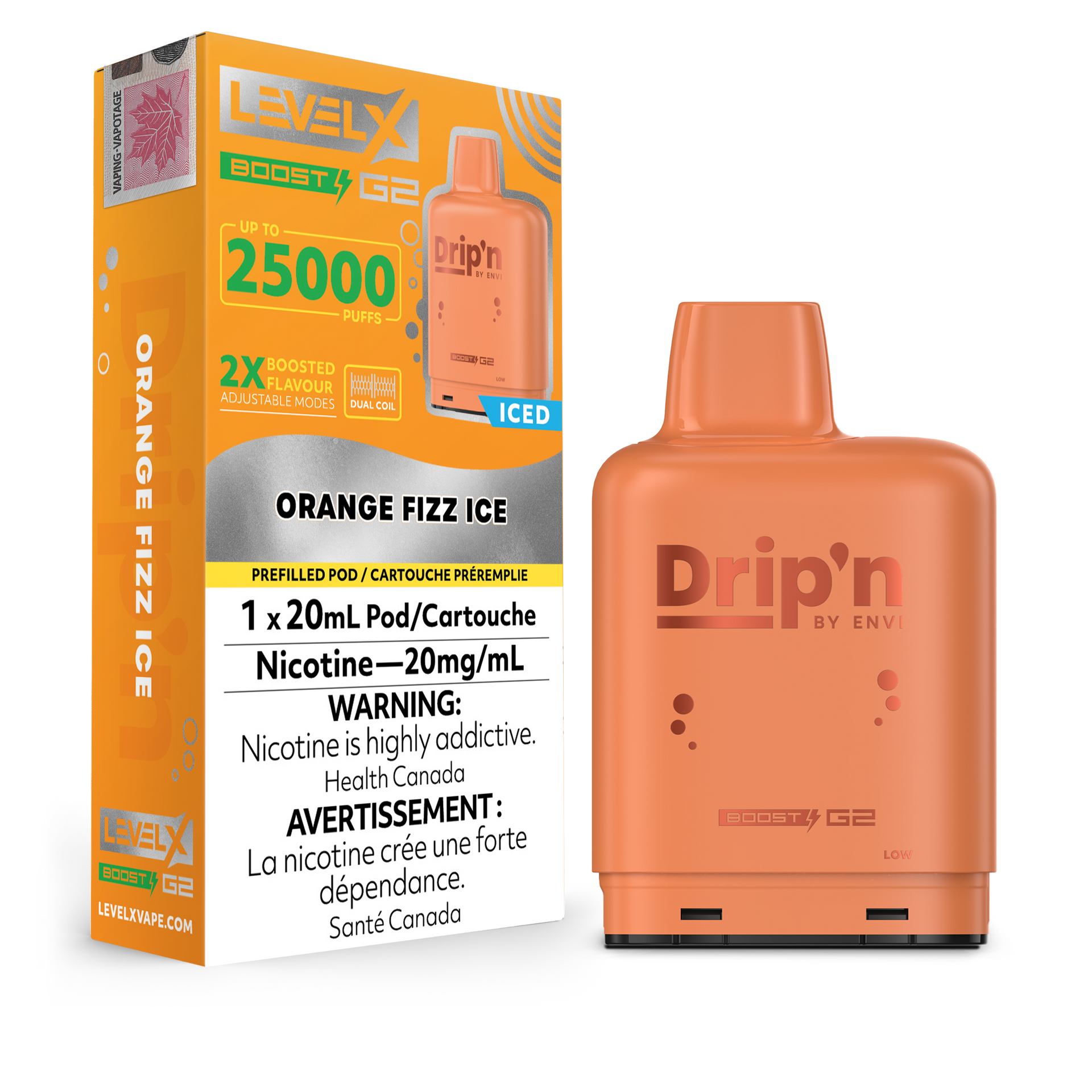 Orange Fizz by Level X Drip'n G2 Boost 25K – 20mg by LEVEL X BY DRIP'N