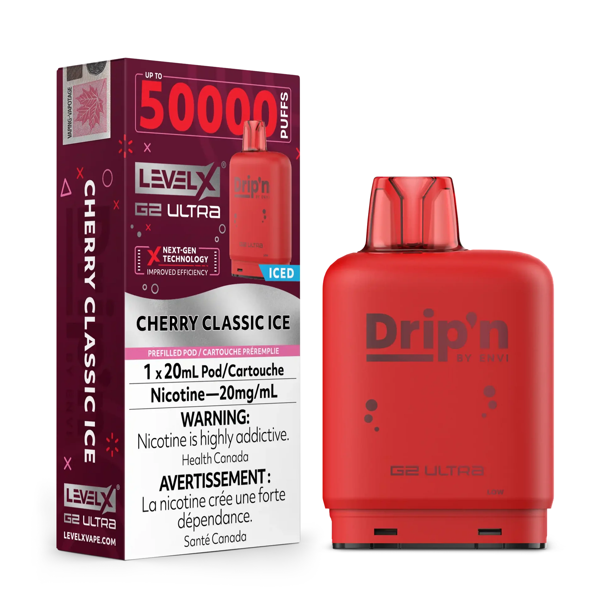 Cherry Classic Ice by Level X Drip'n G2 Ultra 50K – 20mg by LEVEL X BY DRIP'N
