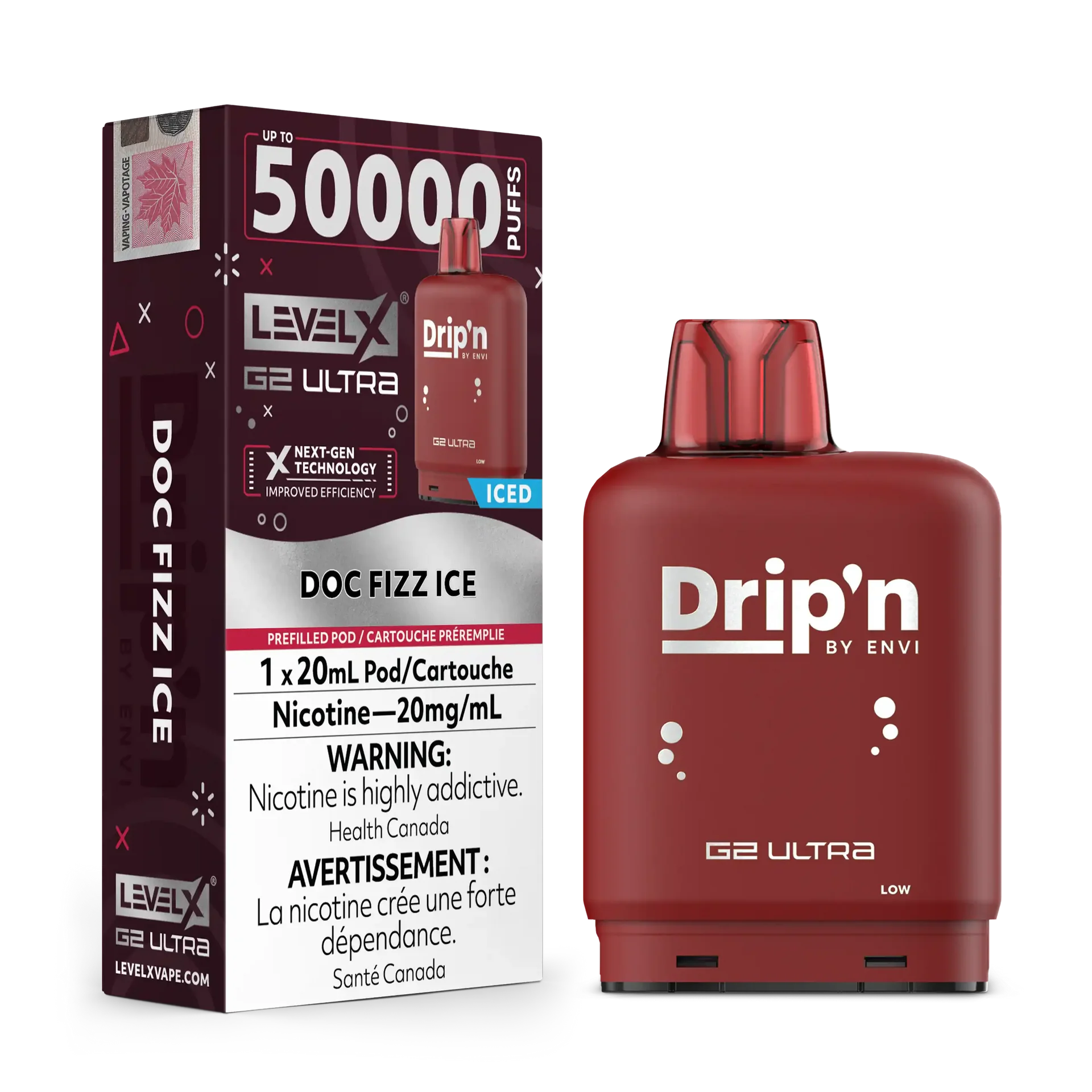 Doc Fizz Ice by Level X Drip'n G2 Ultra 50K – 20mg by LEVEL X BY DRIP'N