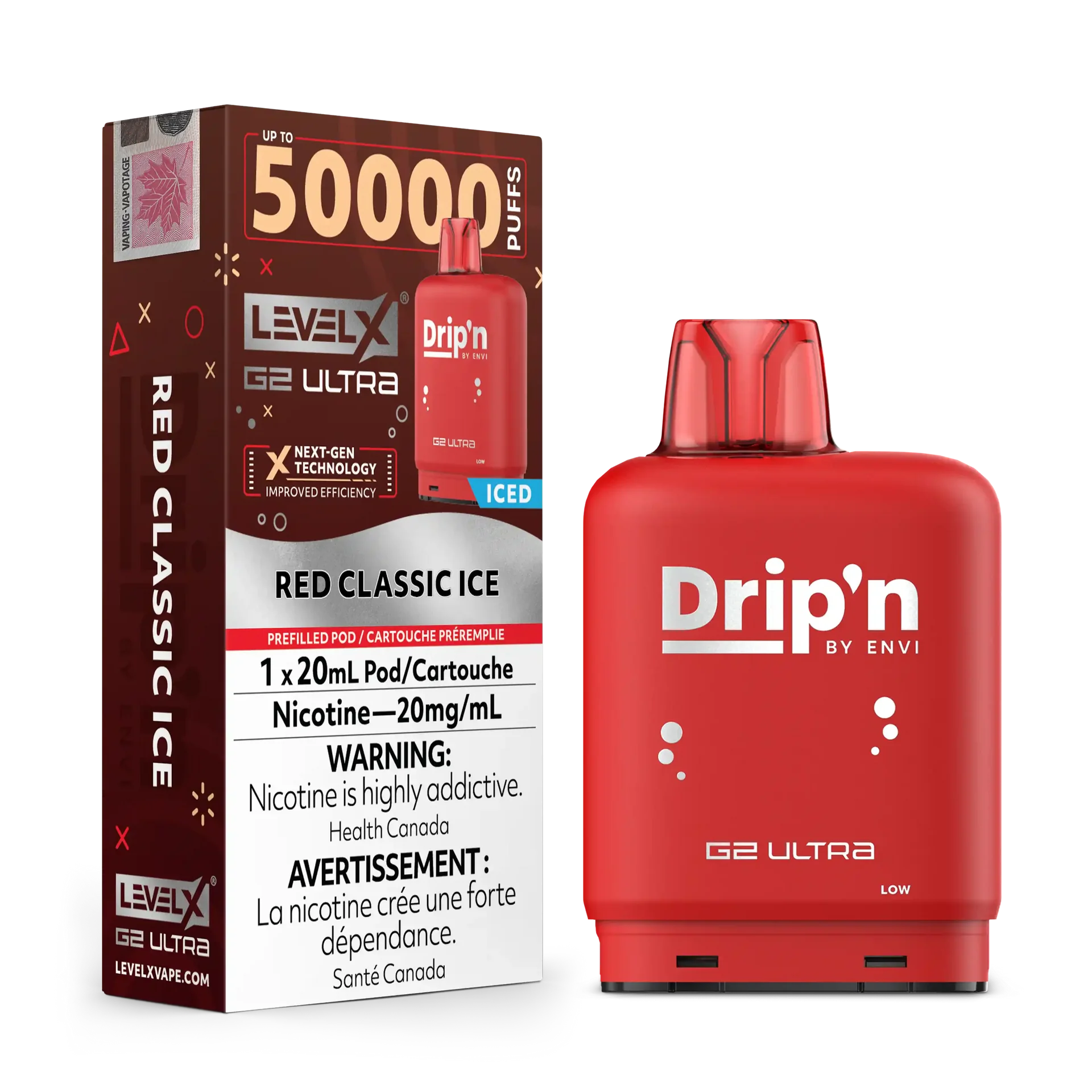Red Classic Ice by Level X Drip'n G2 Ultra 50K – 20mg by LEVEL X BY DRIP'N