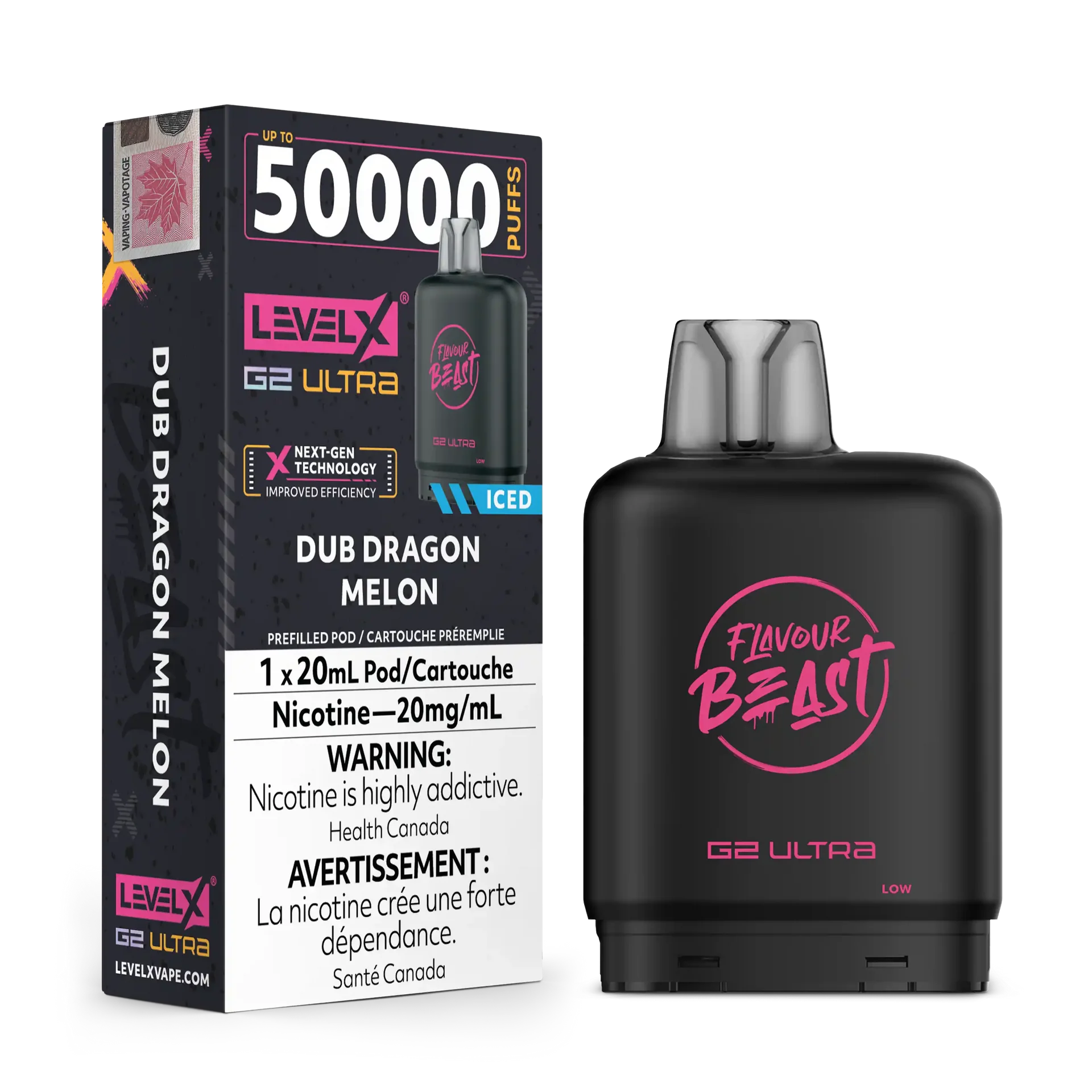 Dub Dragon Melon by Level X Flavour Beast G2 Ultra 50K by LEVEL X BY FLAVOUR BEAST
