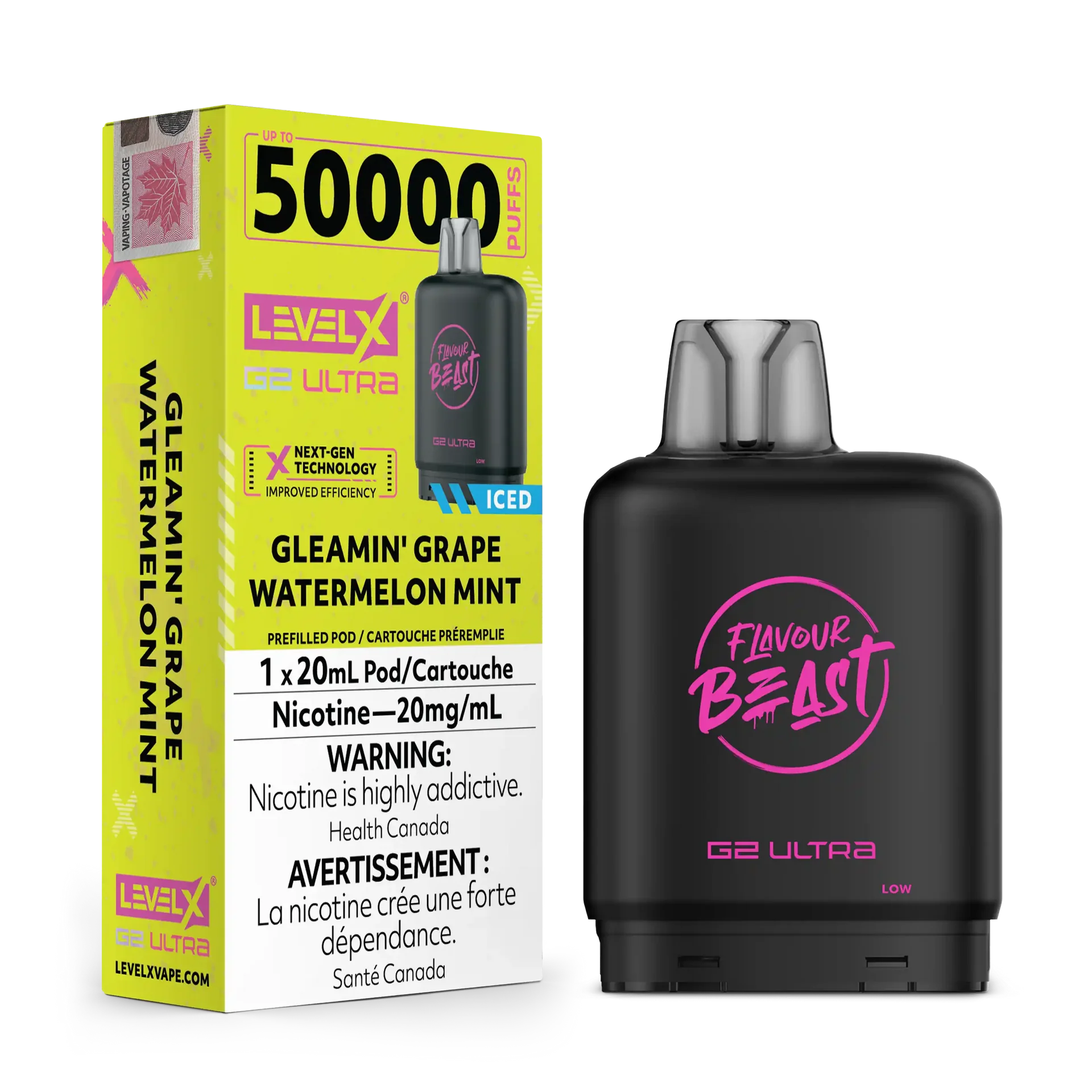 Gleamin' Grape Watermelon Mint by Level X Flavour Beast G2 Ultra 50K by LEVEL X BY FLAVOUR BEAST