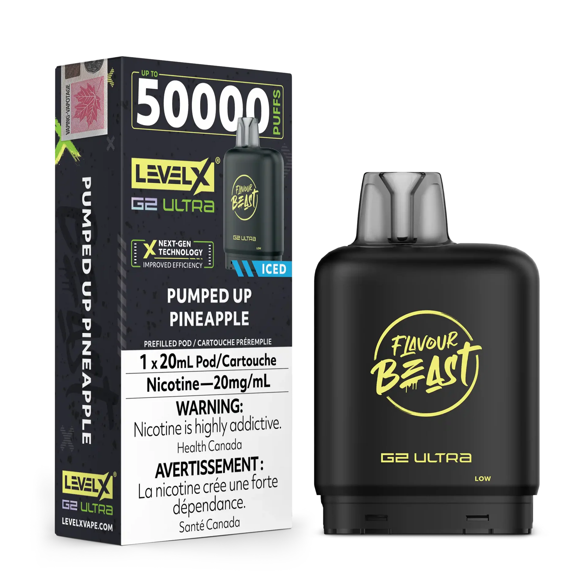 Pumped Up Pineapple by Level X Flavour Beast G2 Ultra 50K by LEVEL X BY FLAVOUR BEAST