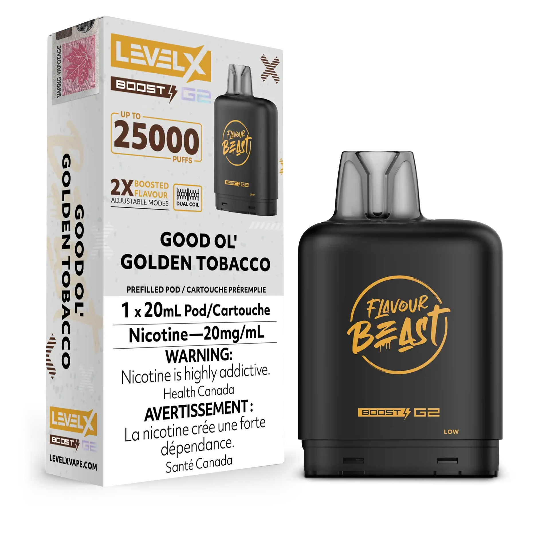 Good Ol' Golden Tobacco Flavour Beast Boost G2 Pods 25K