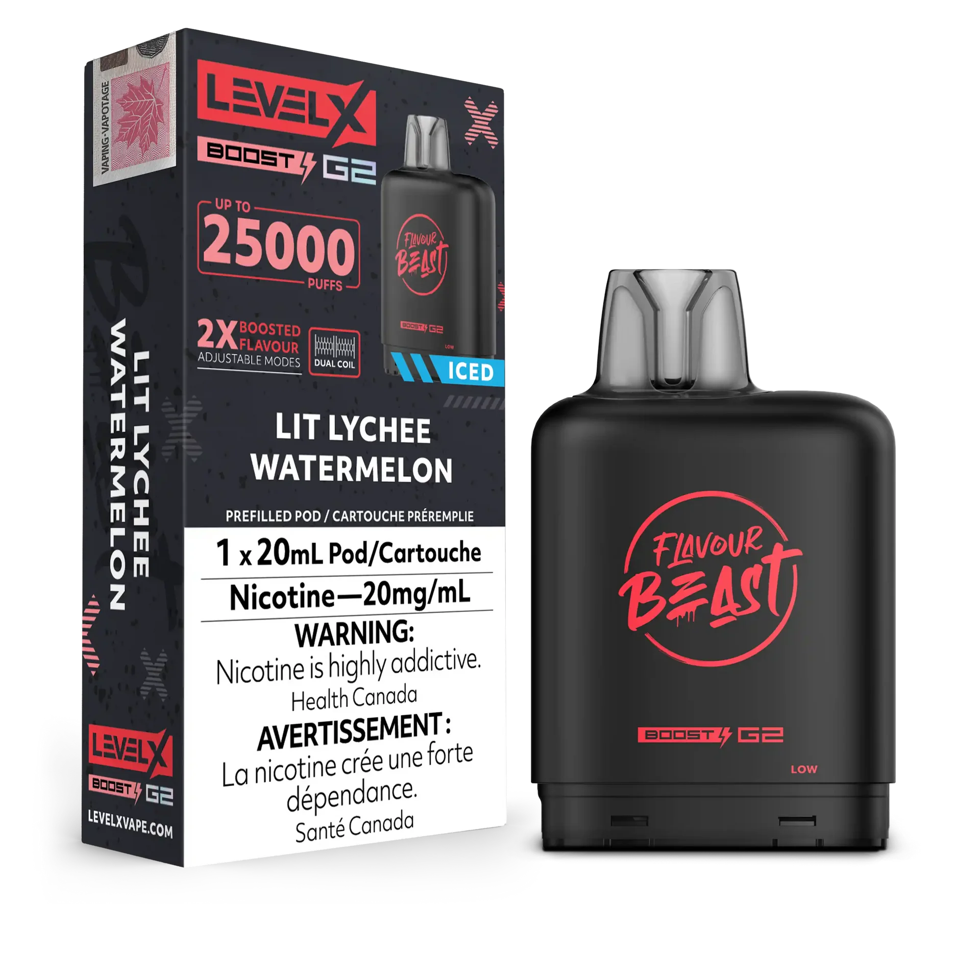 Lit Lychee Watermelon Iced Flavour Beast Boost G2 Pods 25K