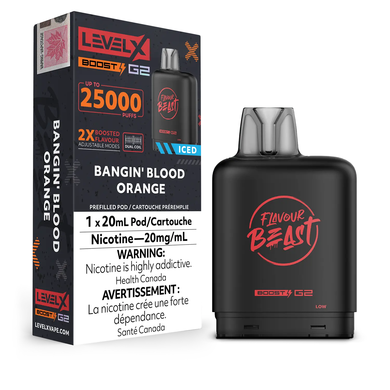 Bangin' Blood Orange Iced Flavour Beast Boost G2 Pods 25K