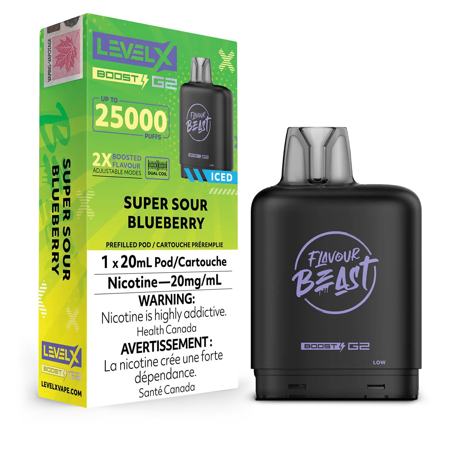Strawberry Raspberry Blueberry Ice Flavour Beast Boost G2 Pods 25K