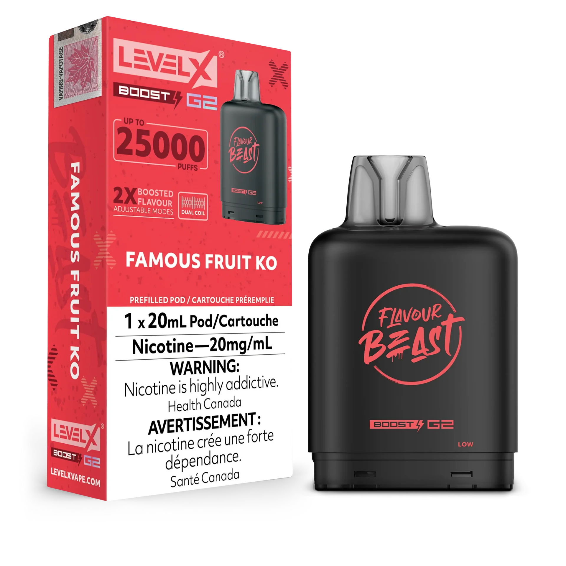 Famous Fruit KO Iced Flavour Beast Boost G2 Pods 25K by LEVEL X BY FLAVOUR BEAST