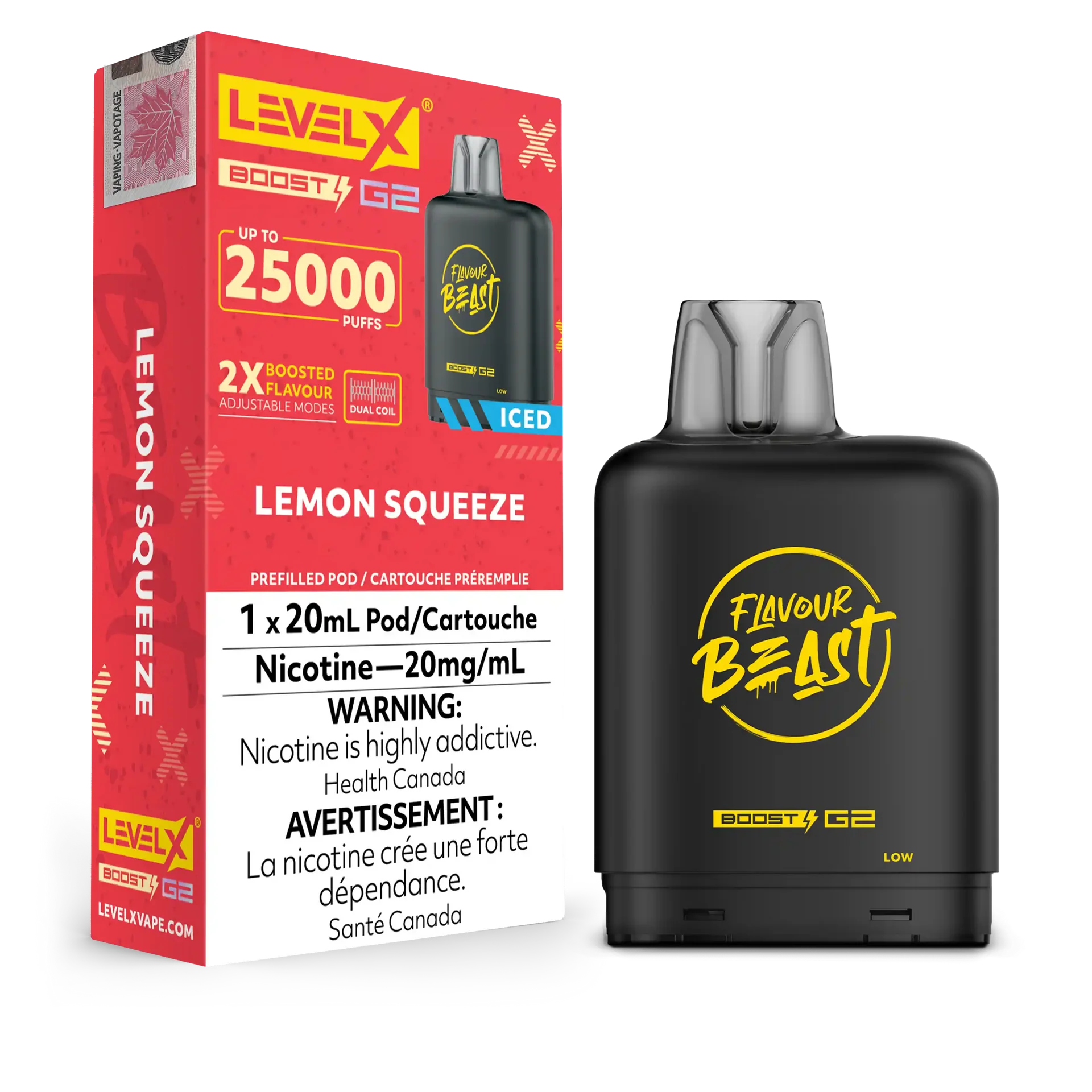 Lemon Squeeze Iced Flavour Beast Boost G2 Pods 25K