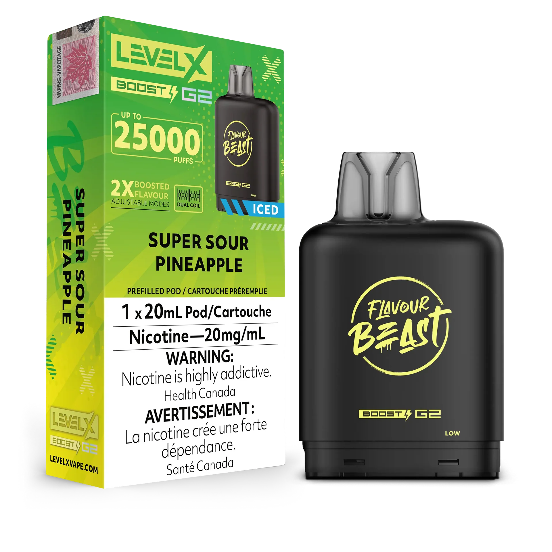Super Sour Pineapple (Iced) Flavour Beast Boost G2 Pods 25K
