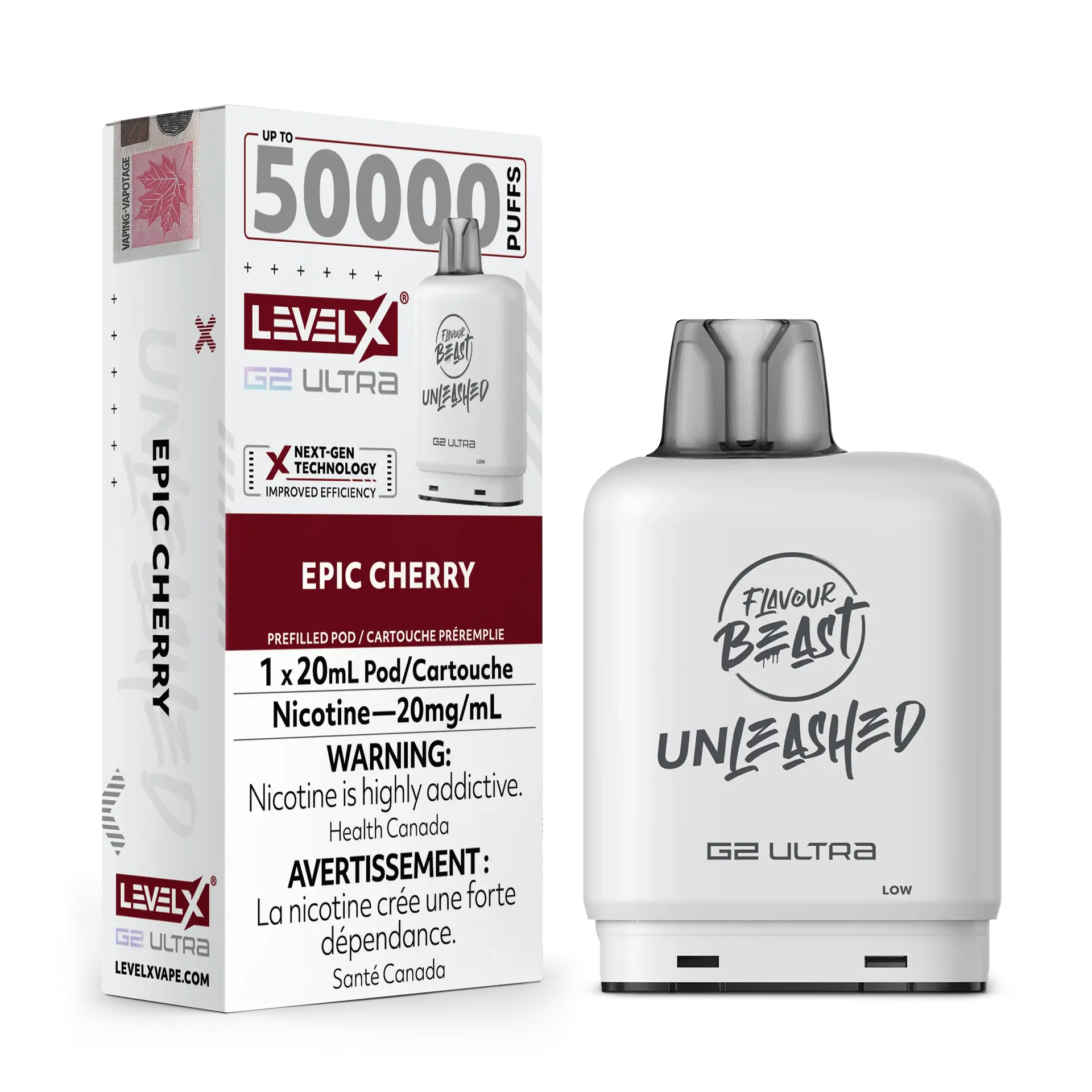 Epic Cherry by Level X Flavour Beast Unleashed G2 Ultra 50K by LEVEL X BY FLAVOUR BEAST