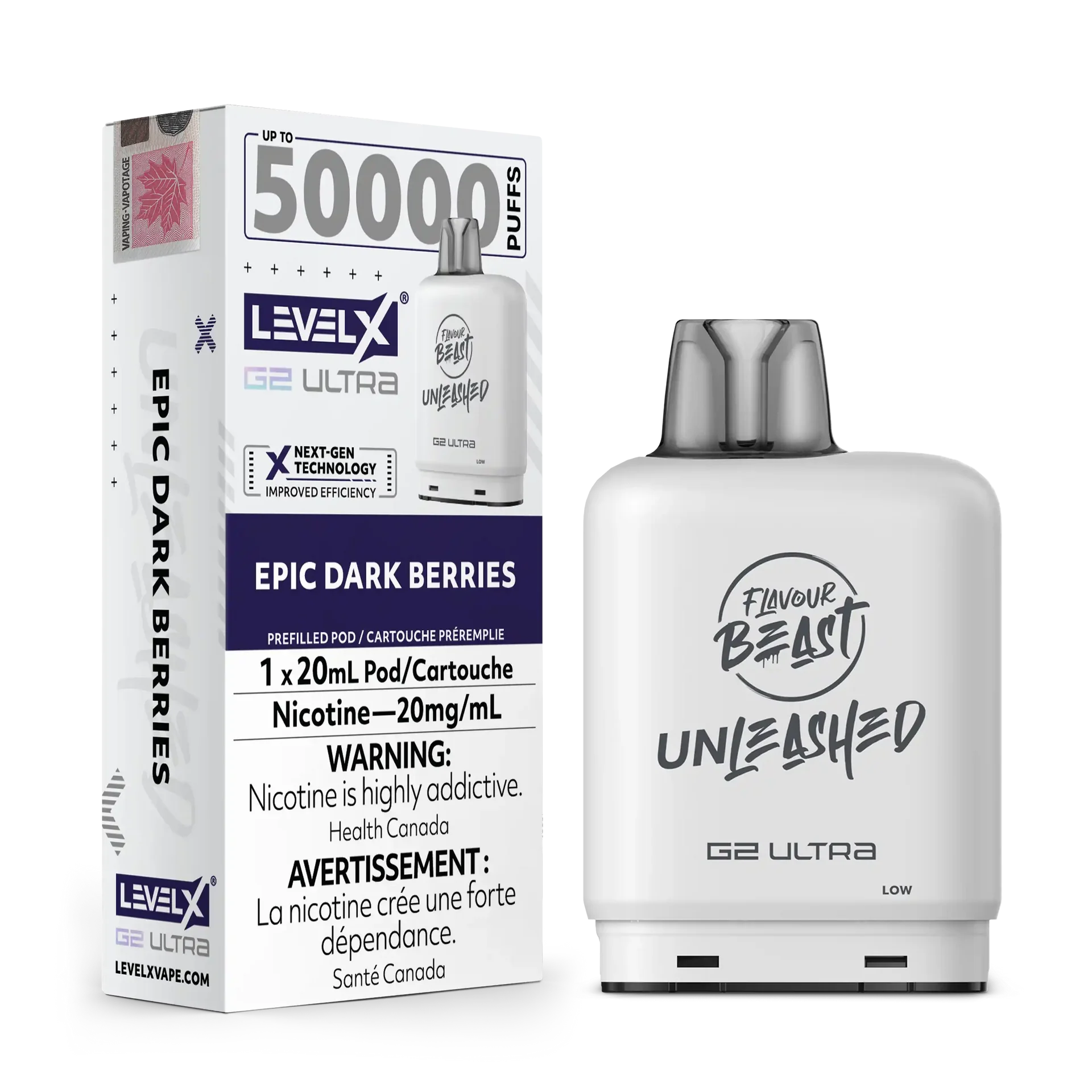 Epic Dark Berries by Level X Flavour Beast Unleashed G2 Ultra 50K by LEVEL X BY FLAVOUR BEAST