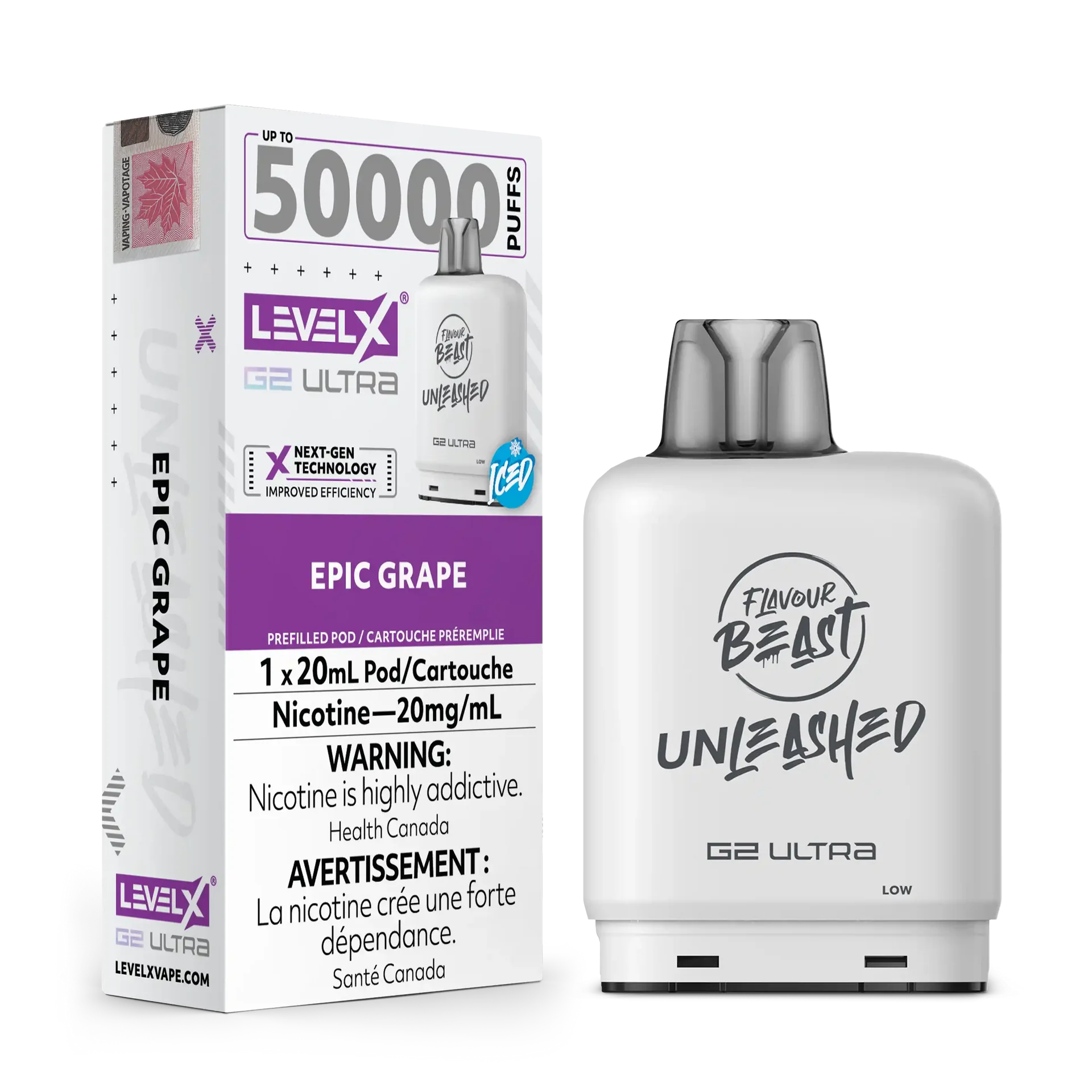 Epic Grape by Level X Flavour Beast Unleashed G2 Ultra 50K by LEVEL X BY FLAVOUR BEAST