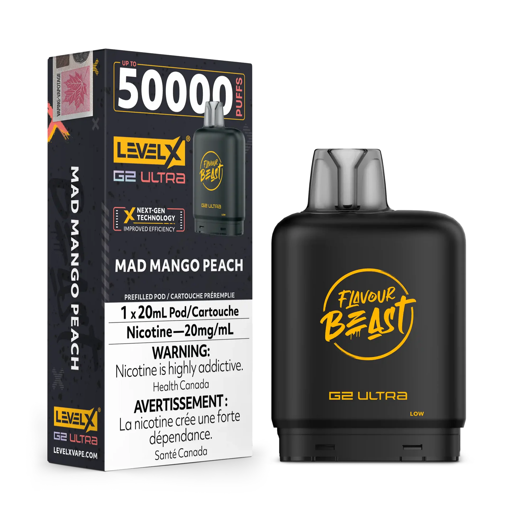 Mad Mango Peach by Level X Flavour Beast G2 Ultra 50K by LEVEL X BY FLAVOUR BEAST