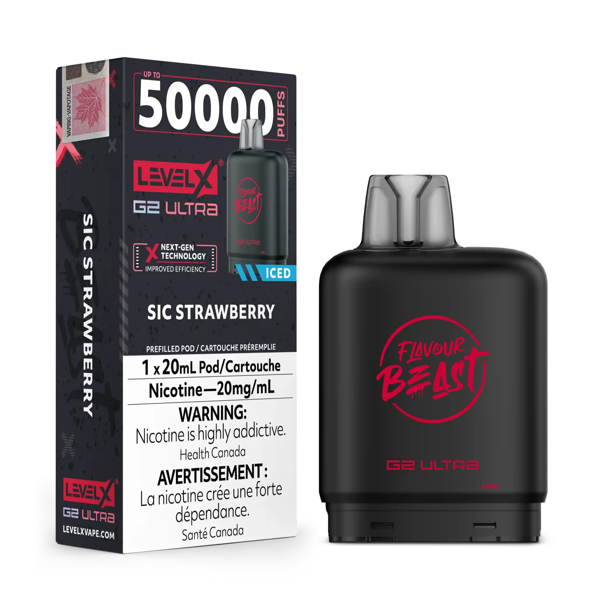 Sic Strawberry by Level X Flavour Beast G2 Ultra 50K by LEVEL X BY FLAVOUR BEAST