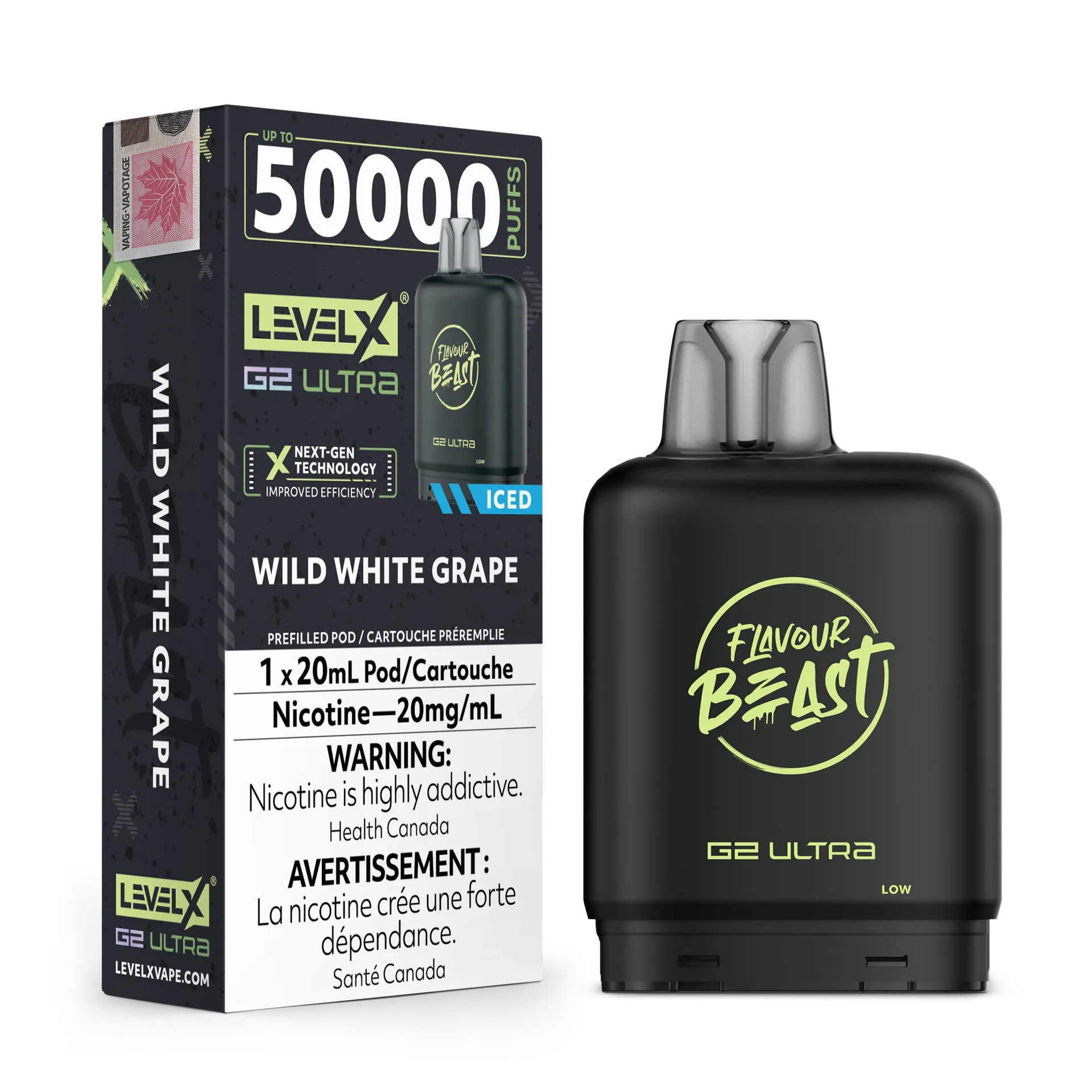 Wild White Grape by Level X Flavour Beast G2 Ultra 50K by LEVEL X BY FLAVOUR BEAST