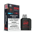 Level X Flavour Beast Pod in Bangin' Blood Orange, black with red branding, beside its packaging.