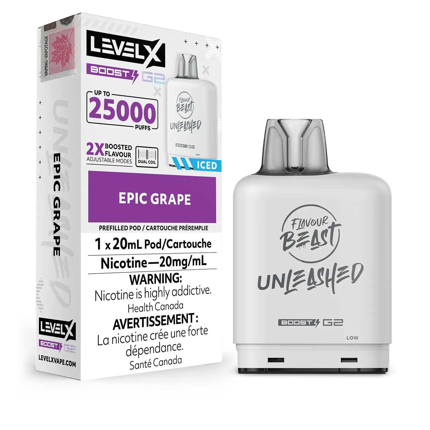 Epic Grape Flavour Beast Boost G2 Unleashed Pods 25K by LEVEL X BY FLAVOUR BEAST