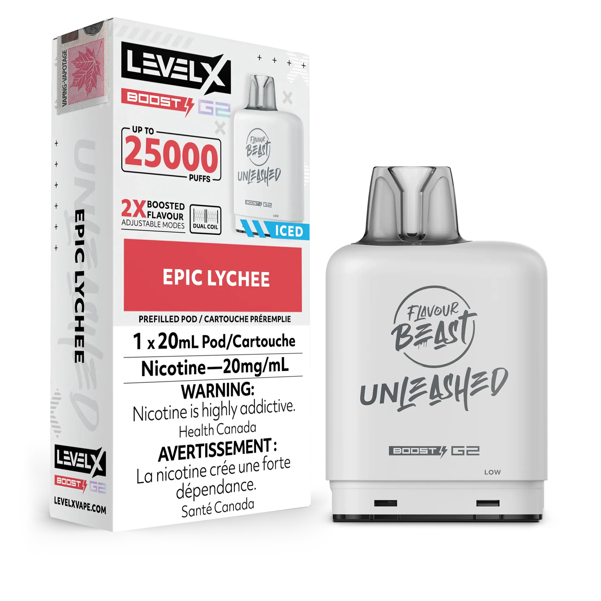 Epic Lychee Flavour Beast Boost G2 Unleashed Pods 25K by LEVEL X BY FLAVOUR BEAST