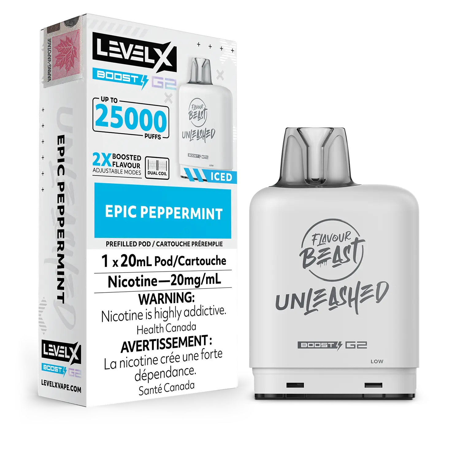 Epic Peppermint Flavour Beast Boost G2 Unleashed Pods 25K by LEVEL X BY FLAVOUR BEAST