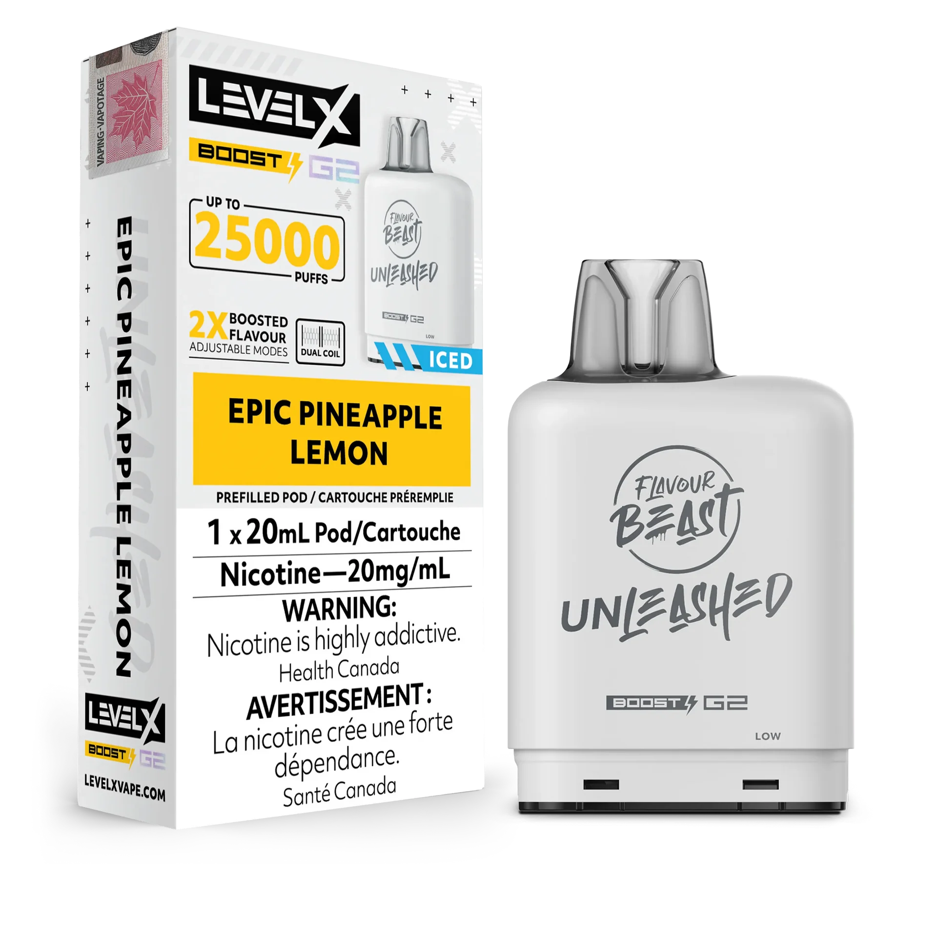 Epic Pineapple Lemon Flavour Beast Boost G2 Unleashed Pods 25K by LEVEL X BY FLAVOUR BEAST