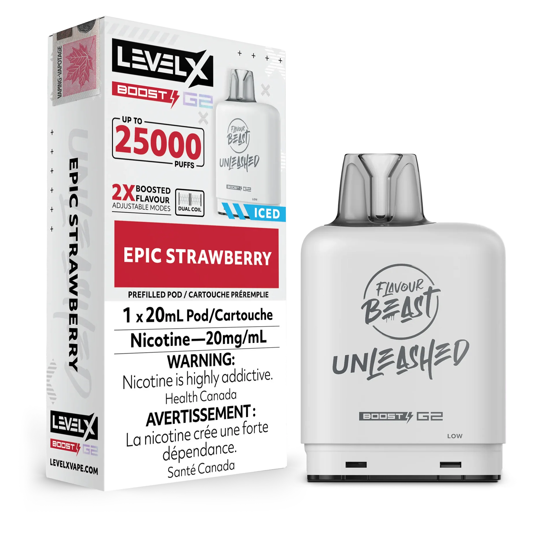 Epic Strawberry Flavour Beast Boost G2 Unleashed Pods 25K by LEVEL X BY FLAVOUR BEAST