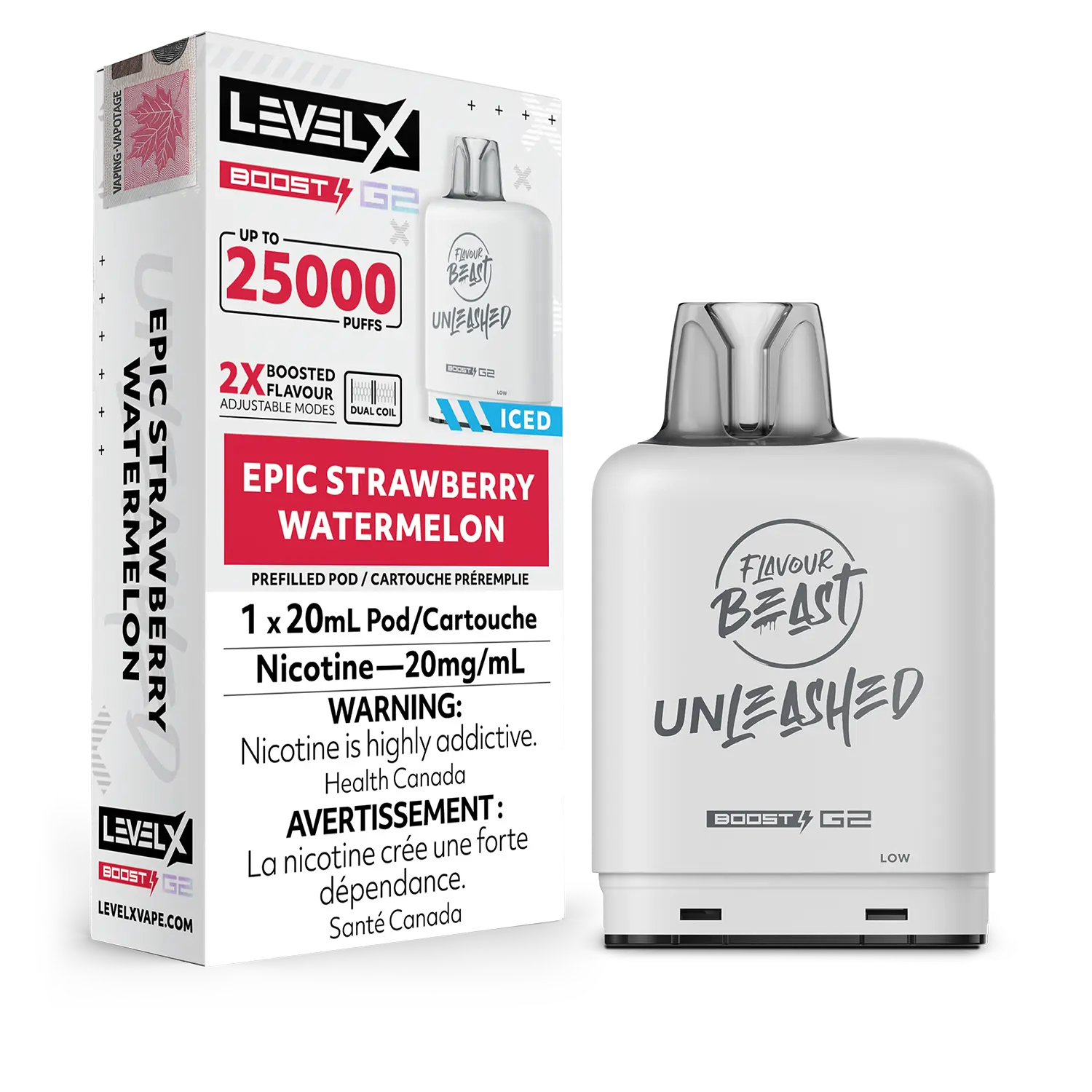 Epic Strawberry Watermelon Flavour Beast Boost G2 Unleashed Pods 25K by LEVEL X BY FLAVOUR BEAST