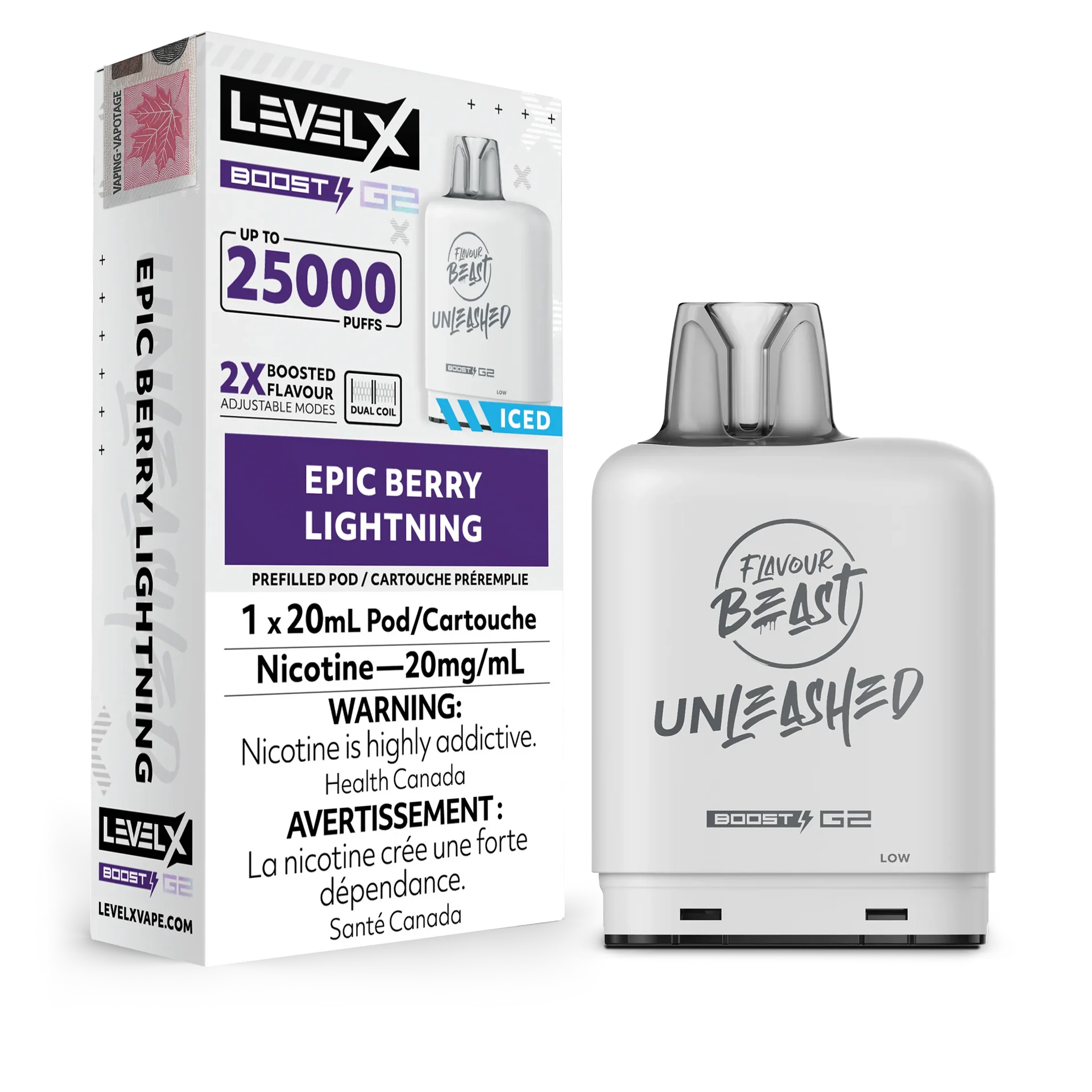 Epic Berry Lightning Flavour Beast Boost G2 Unleashed Pods 25K by LEVEL X BY FLAVOUR BEAST