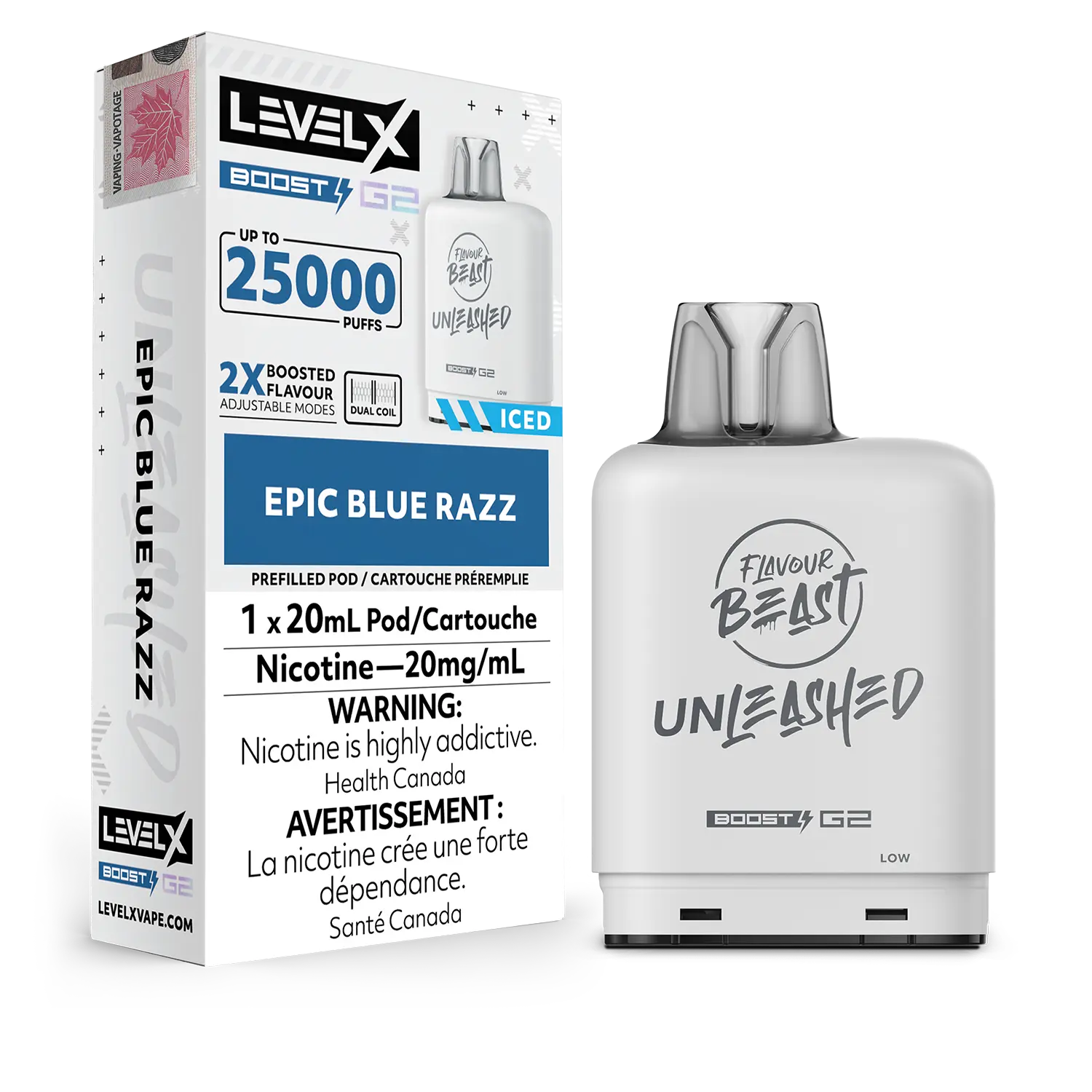 Epic Blue Razz Flavour Beast Boost G2 Unleashed Pods 25K by LEVEL X BY FLAVOUR BEAST