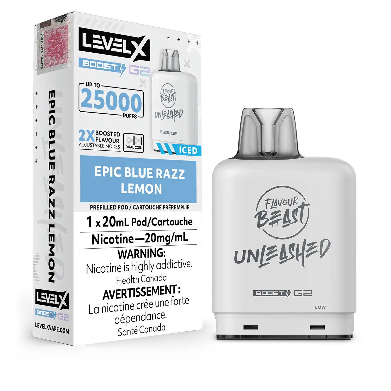 Epic Blue Razz Lemon Flavour Beast Boost G2 Unleashed Pods 25K by LEVEL X BY FLAVOUR BEAST