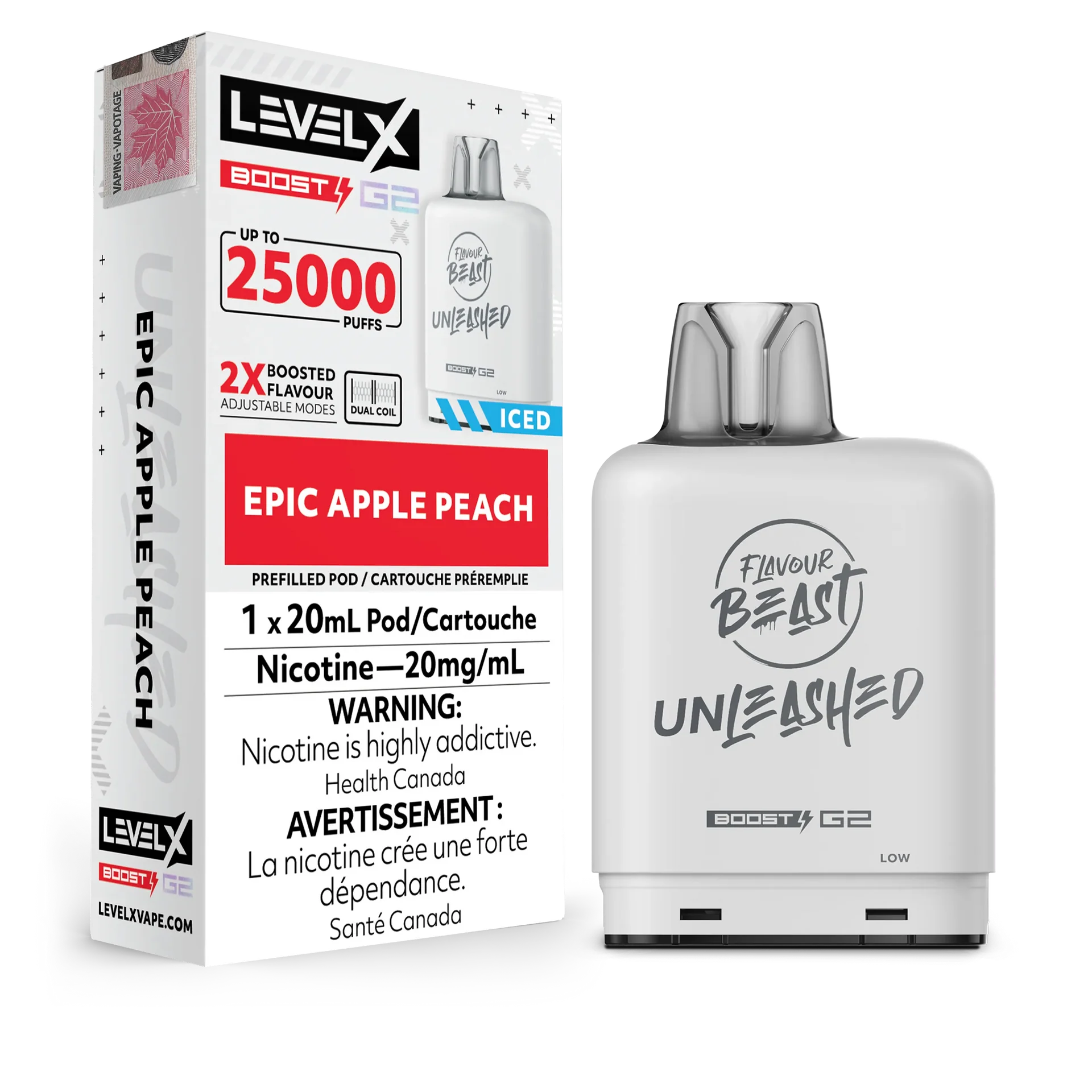 Epic Apple Peach Flavour Beast Boost G2 Unleashed Pods 25K by LEVEL X BY FLAVOUR BEAST