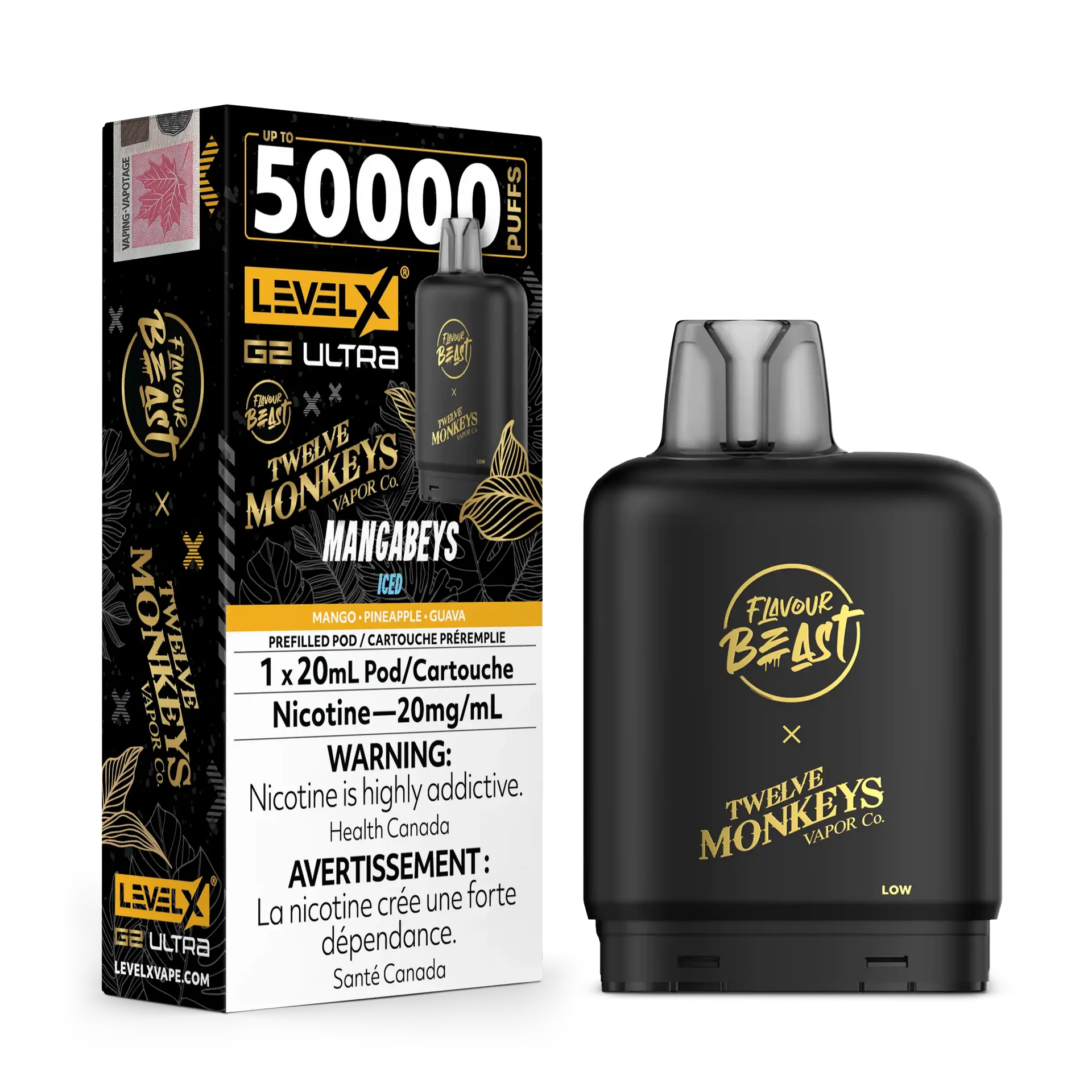 Mangabeys Iced by Flavour Beast x Twelve Monkeys Level X G2 Ultra 50K by LEVEL X BY FLAVOUR BEAST