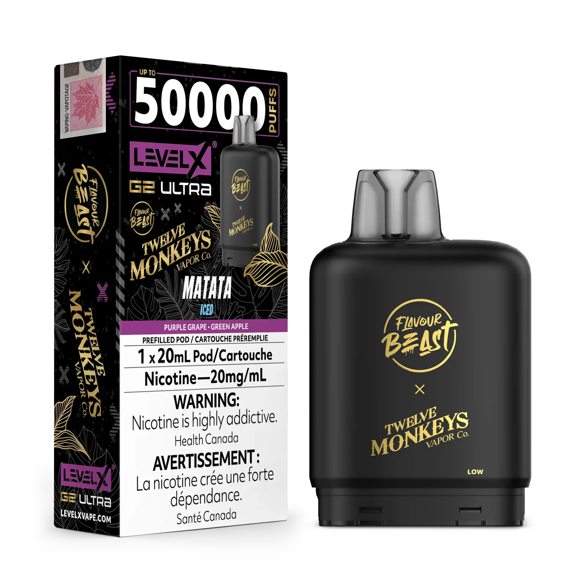 Matata Iced by Flavour Beast x Twelve Monkeys Level X G2 Ultra 50K by LEVEL X BY FLAVOUR BEAST