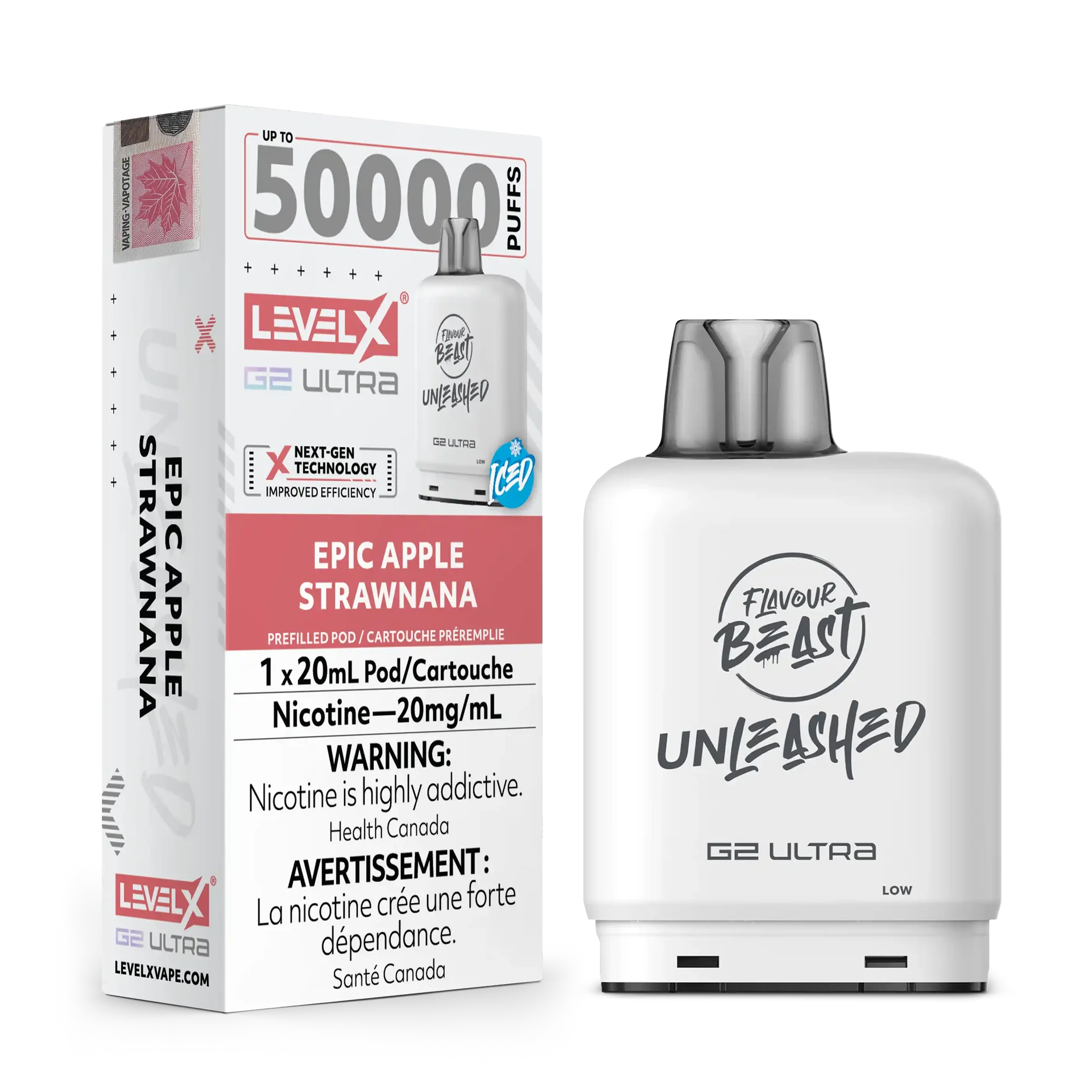 Epic Apple Strawnana Iced by Level X Flavour Beast Unleashed G2 Ultra 50K by LEVEL X BY FLAVOUR BEAST