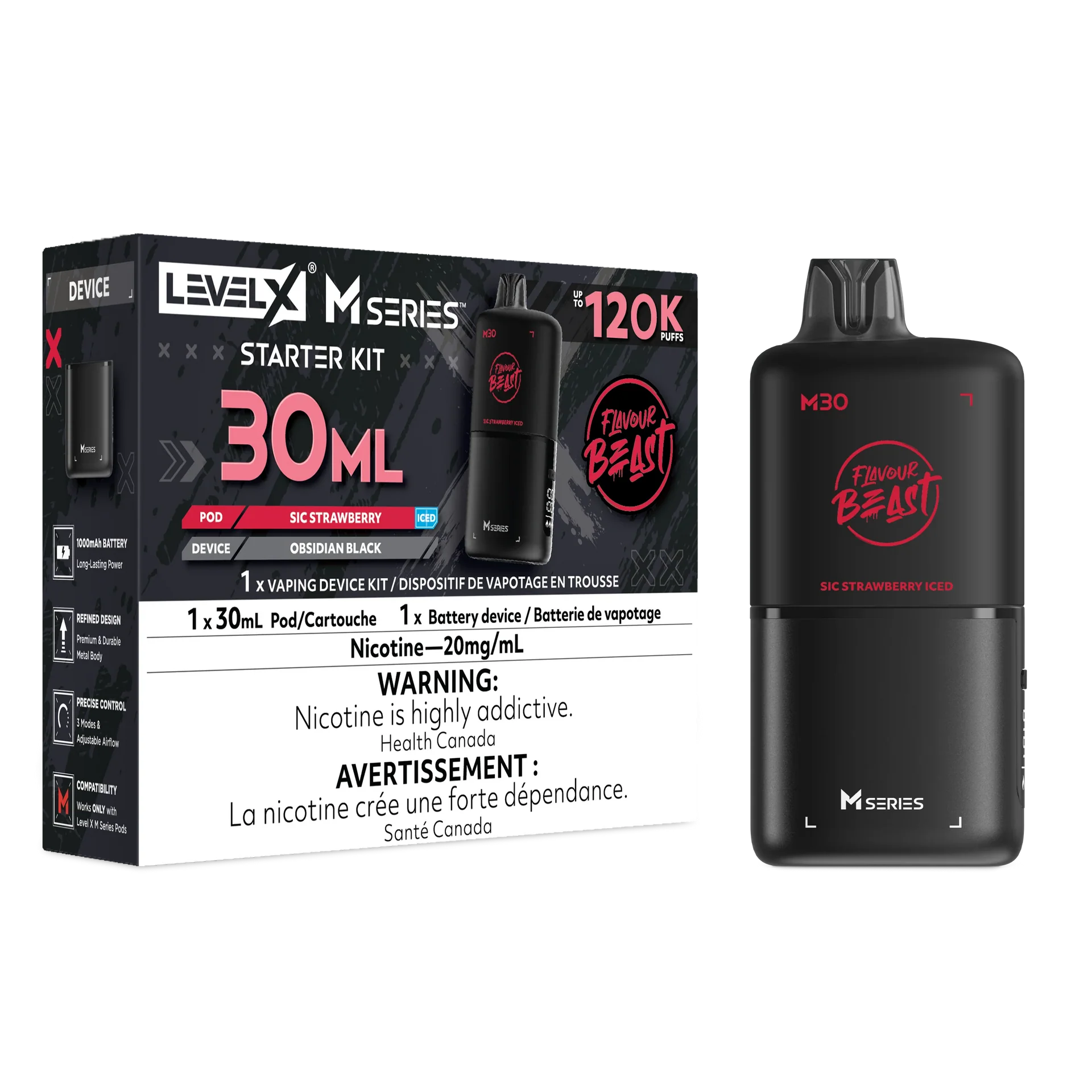 Sic Strawberry Iced Level X M Series Starter Kit 30mL 120K Pod