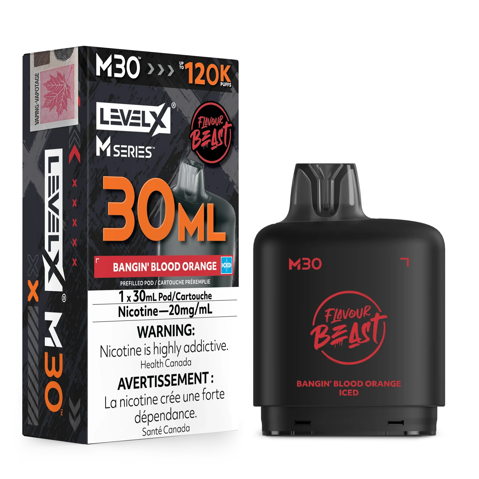Bangin' Blood Orange Iced Level X M Series Pod 30mL 120K Pod