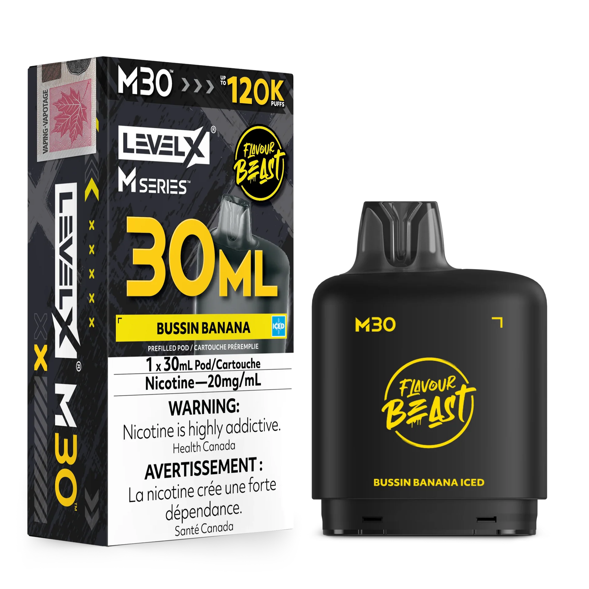 Bussin Banana Iced Level X M Series Pod 30mL 120K Pod