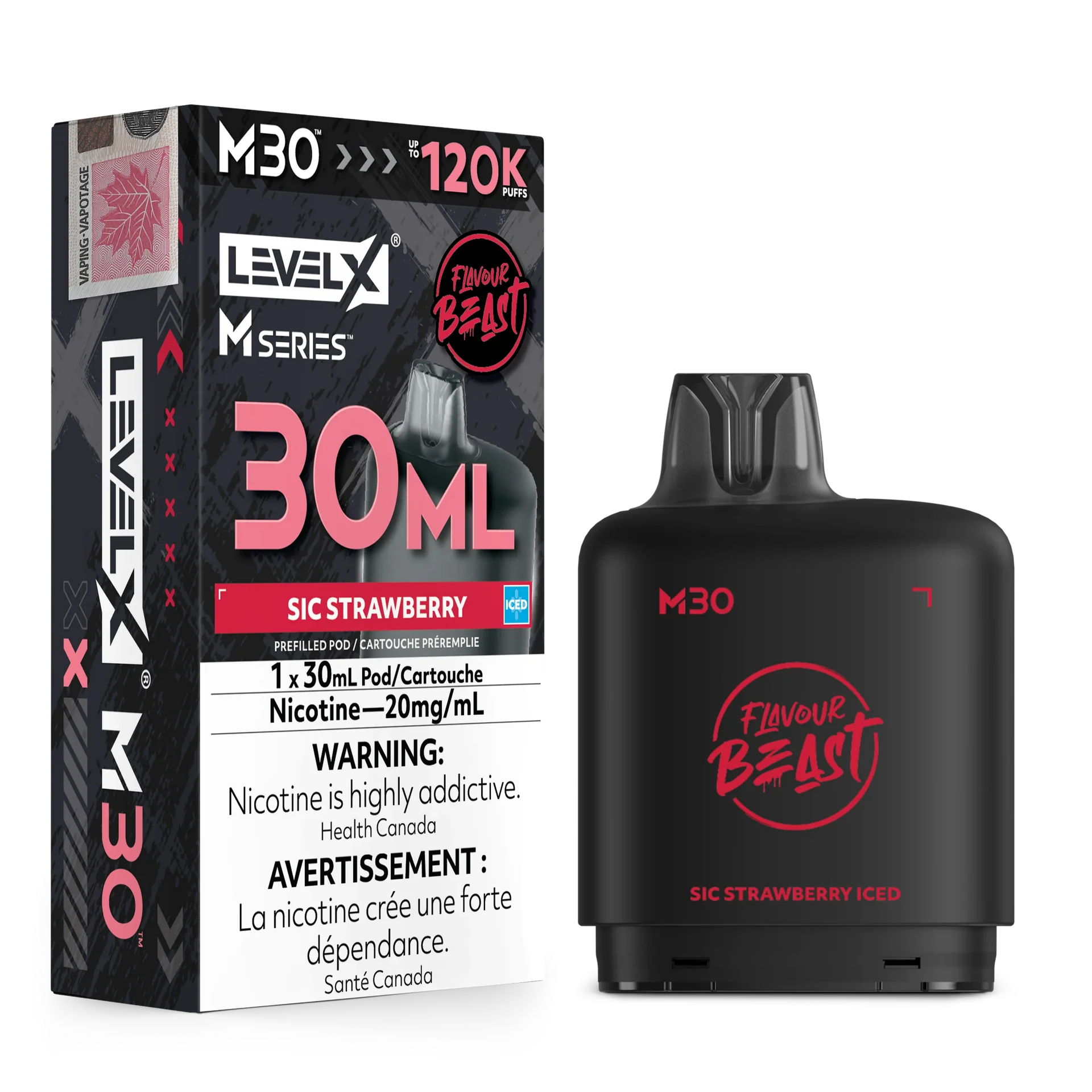 G.S. Strawberry Level X M Series Pod 30mL 120K Pod