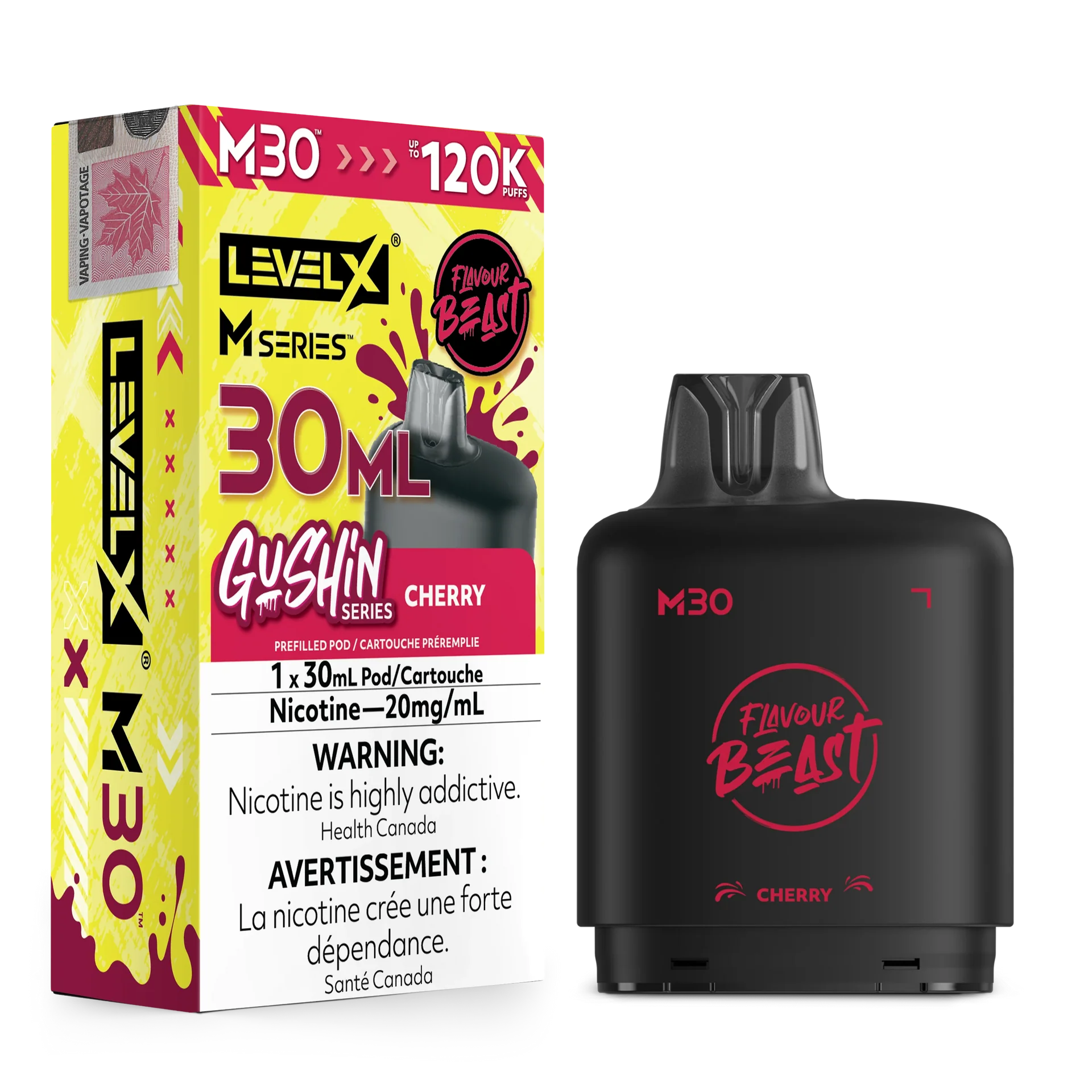 Gushin. Cherry Level X M Series Pod 30mL 120K Pod