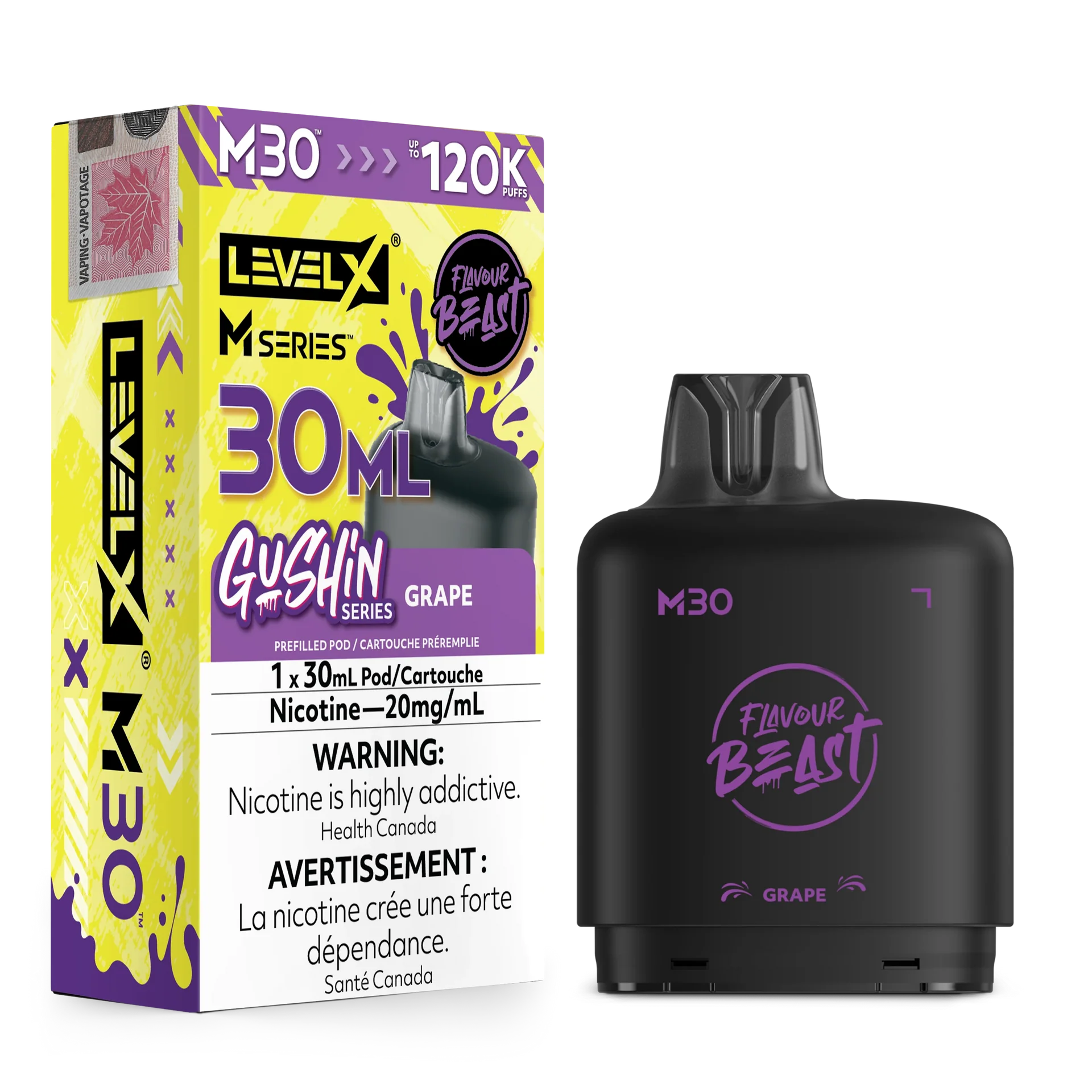 Gushin Grape Level X M Series Pod 30mL 120K Pod