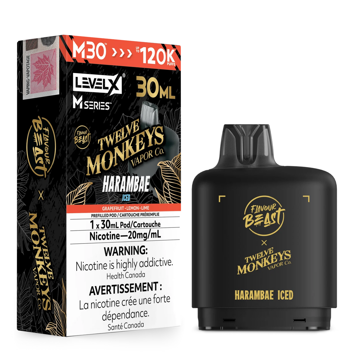 Harambae Iced Level X M Series Pod 30mL 120K Pod by LEVEL X BY FLAVOUR BEAST