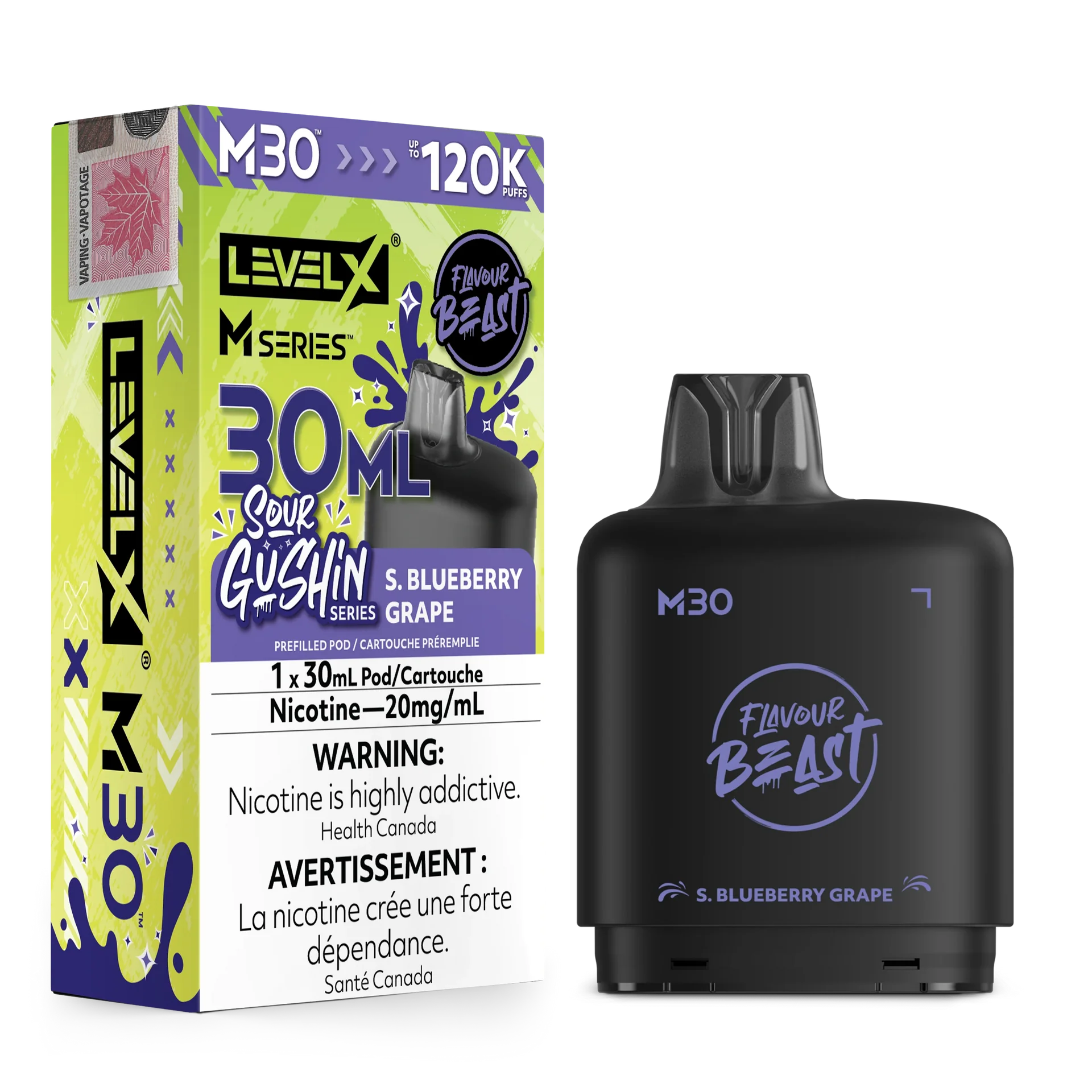 S.Gushin Blueberry Grape Level X M Series Pod 30mL 120K Pod