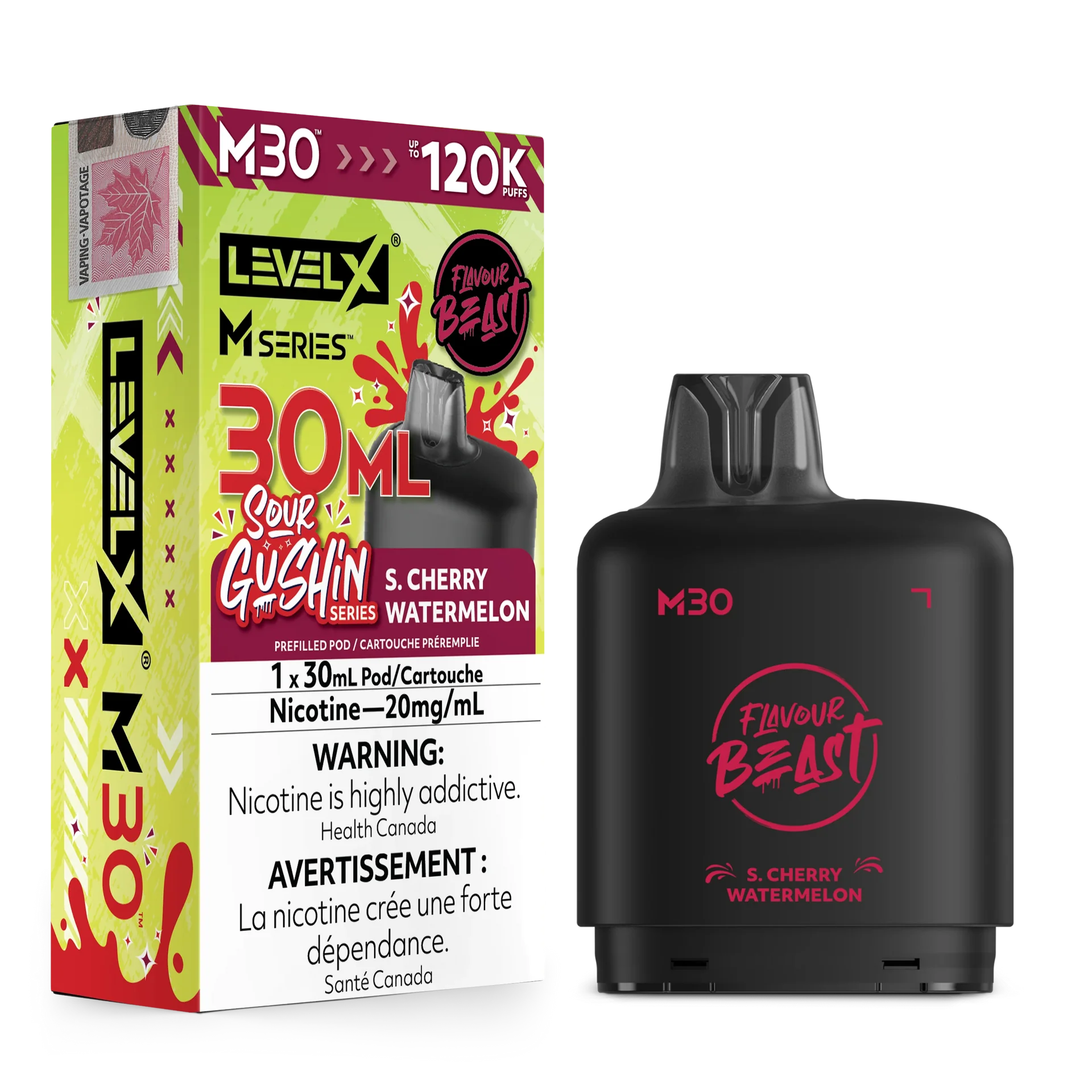 S.Gushin Cherry Watermelon Level X M Series Pod 30mL 120K Pod