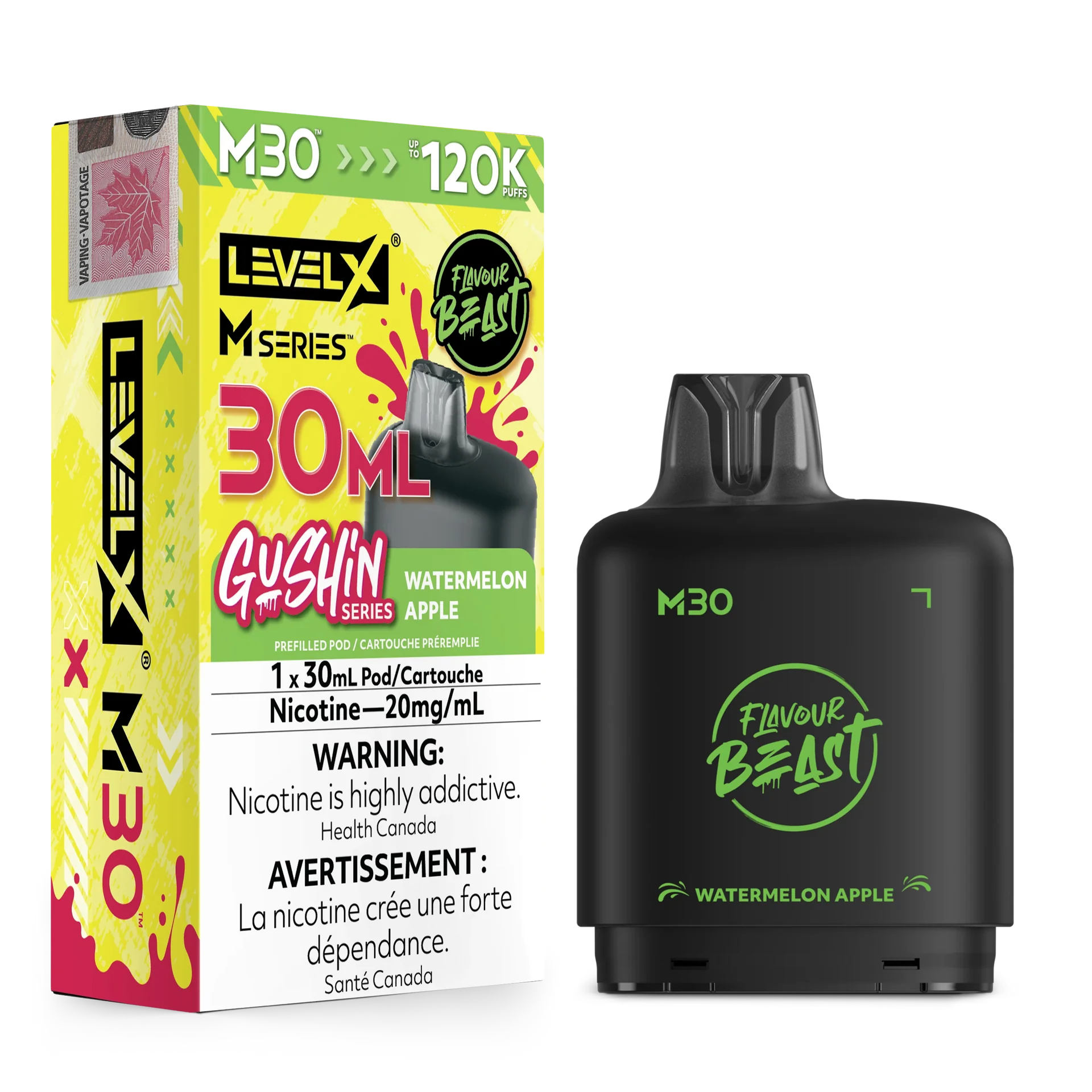 Gushin Watermelon Apple Level X M Series Pod 30mL 120K Pod