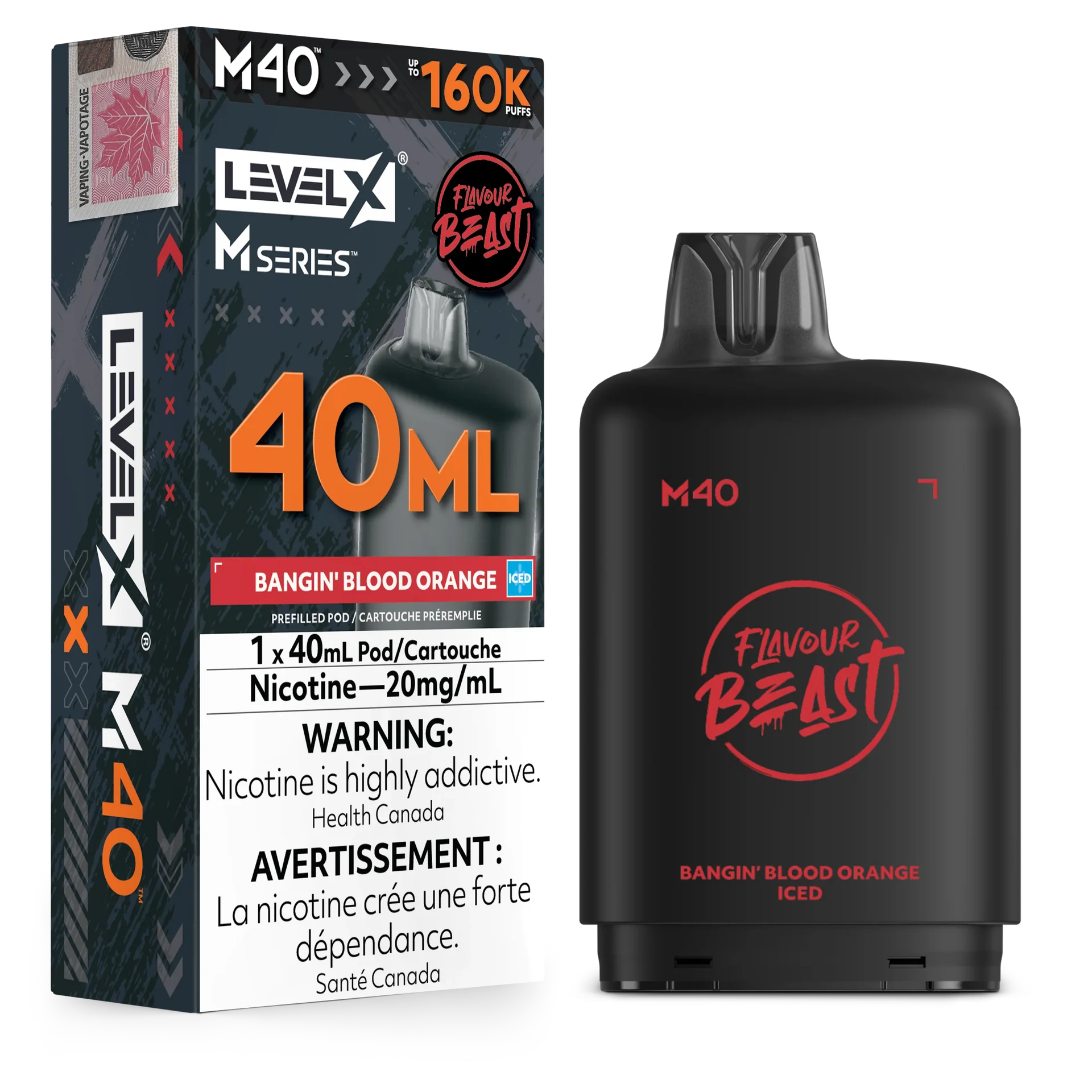 Bangin' Blood Orange Iced Level X M Series Pod 40mL 160K Pod