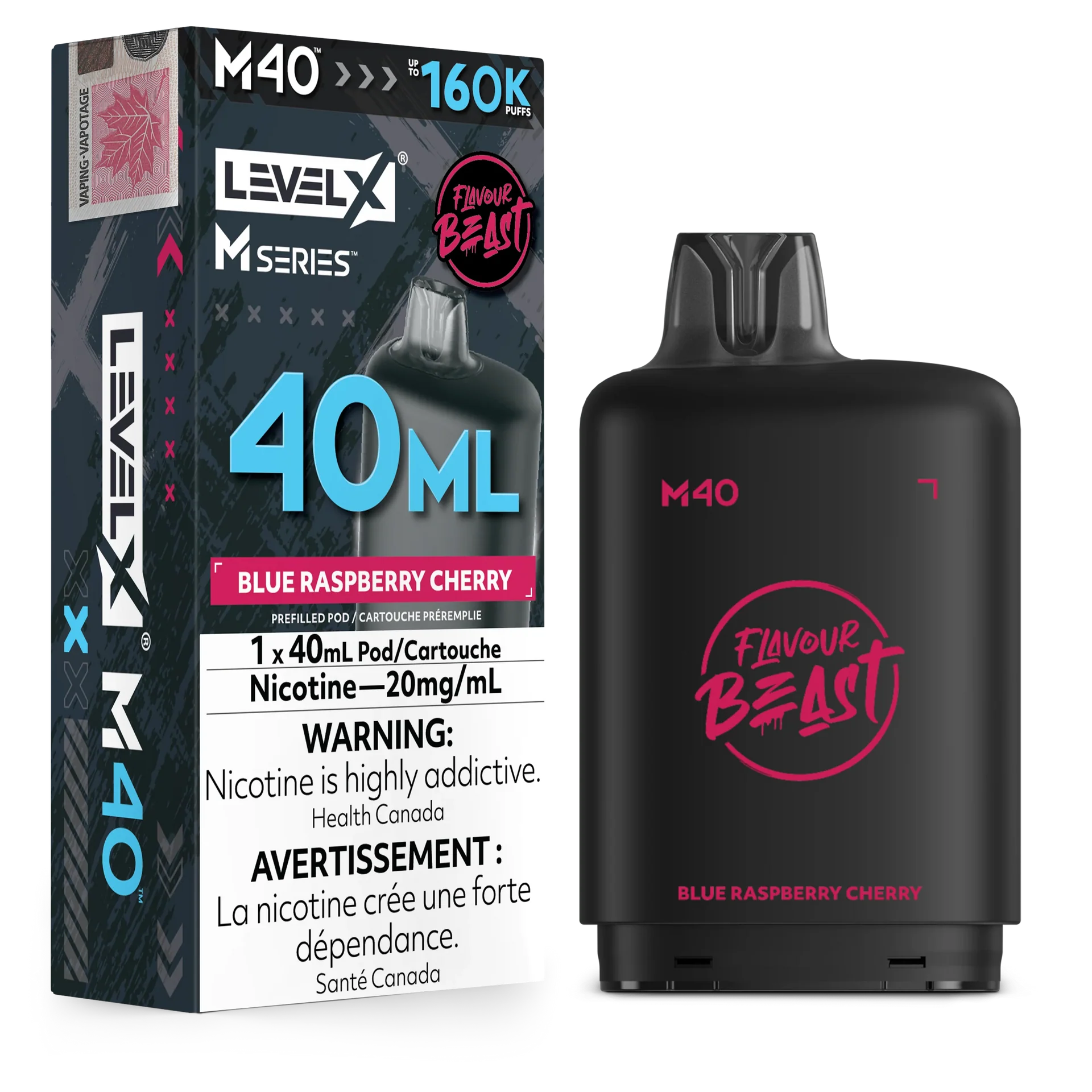 Blue Raspberry Cherry Level X M Series Pod 40mL 160K Pod