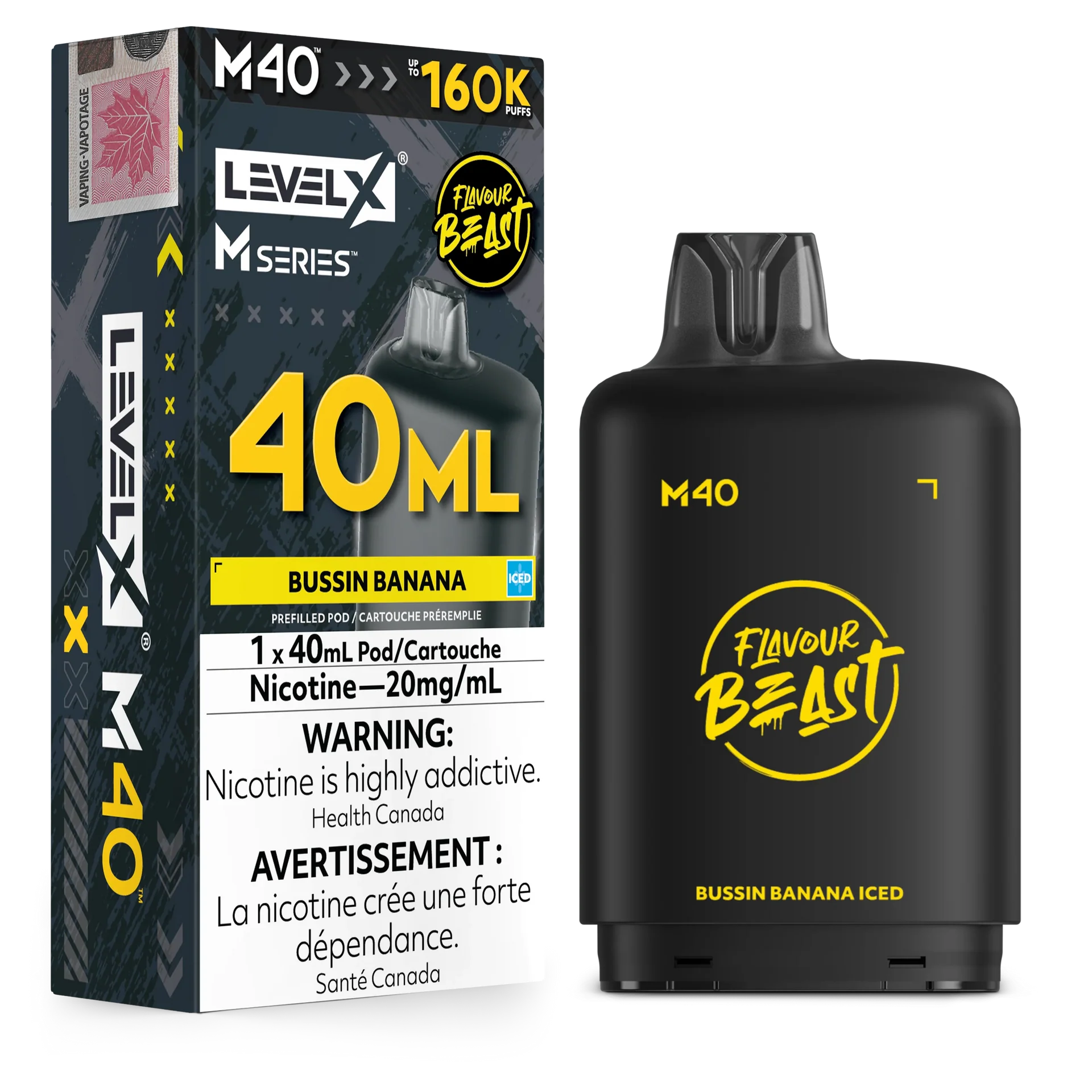 Bussin Banana Iced Level X M Series Pod 40mL 160K Pod